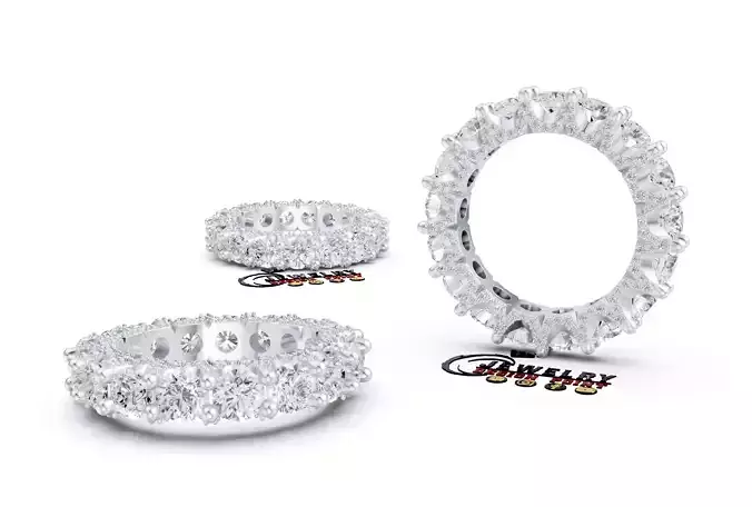 Custom Round Diamond Eternity Ring Wedding Band  Engagement Ring