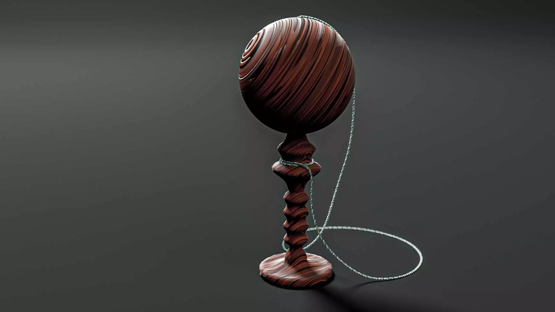 Vintage Cup-and-Ball Toy 3D model_0