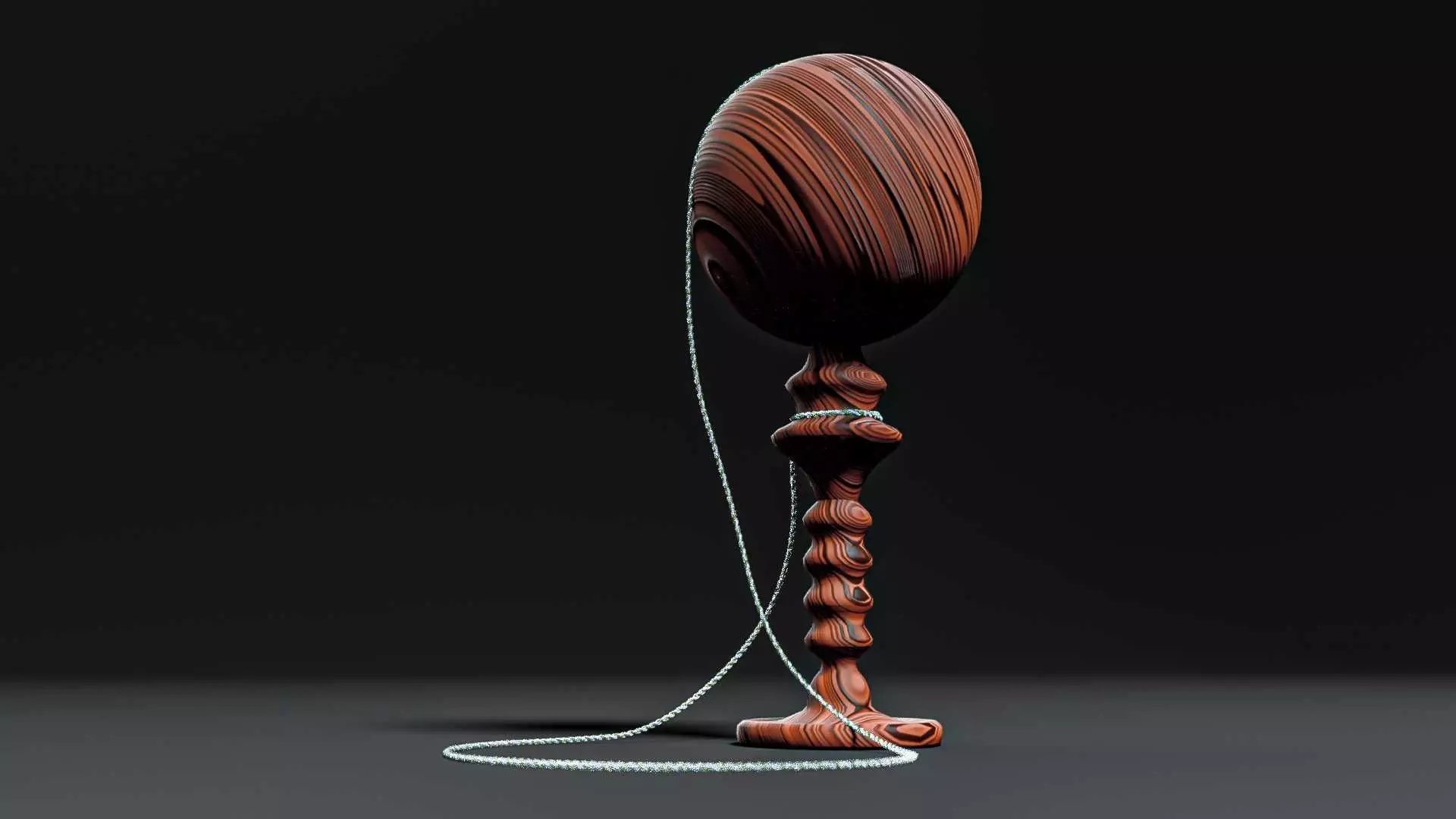 Vintage Cup-and-Ball Toy 3D model_3