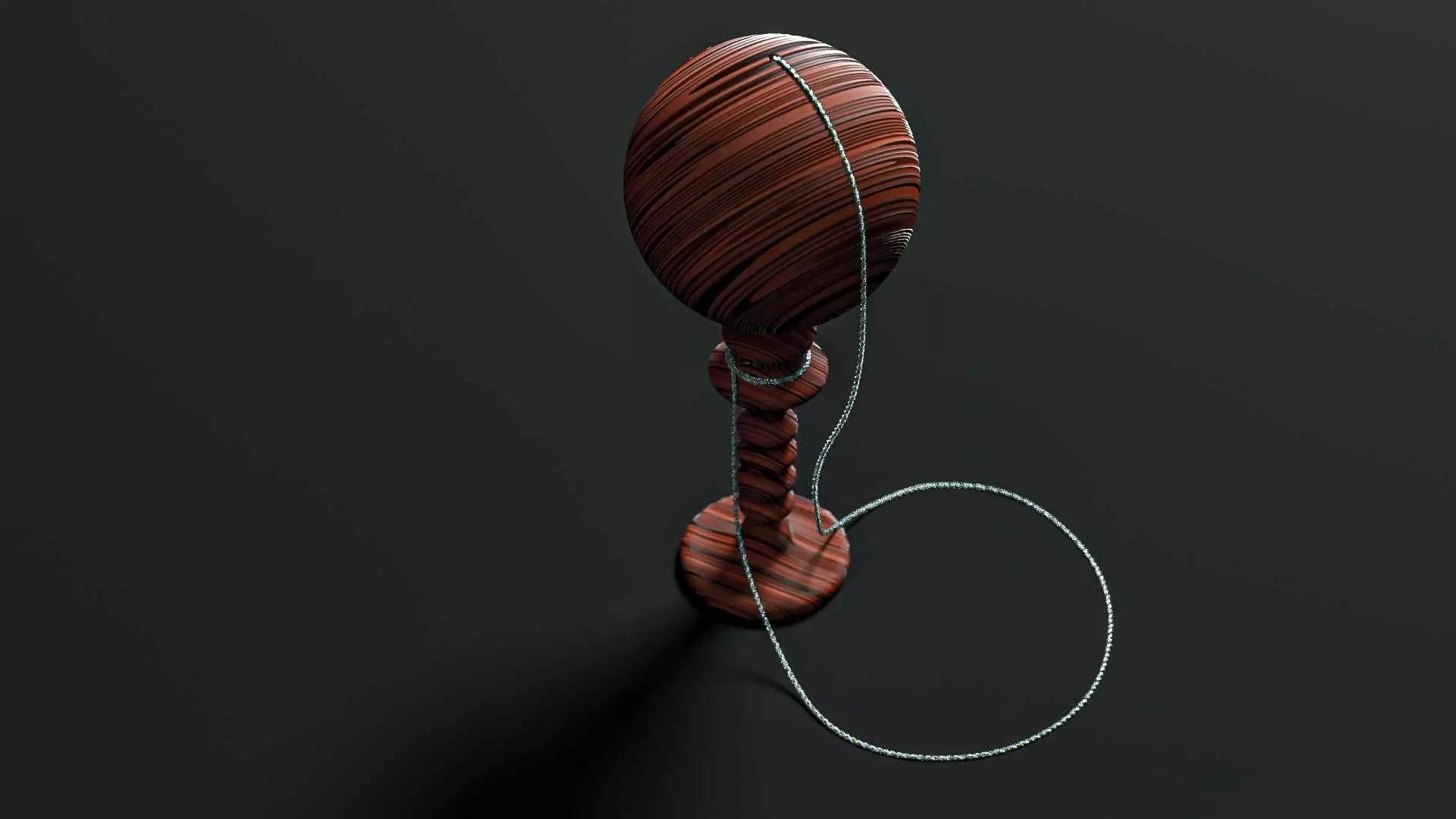 Vintage Cup-and-Ball Toy 3D model_2