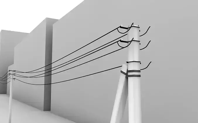 Power line Free low-poly 3D model