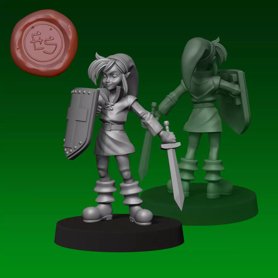 Link - Legend of Zelda - 32mm Miniature Free 3D print model