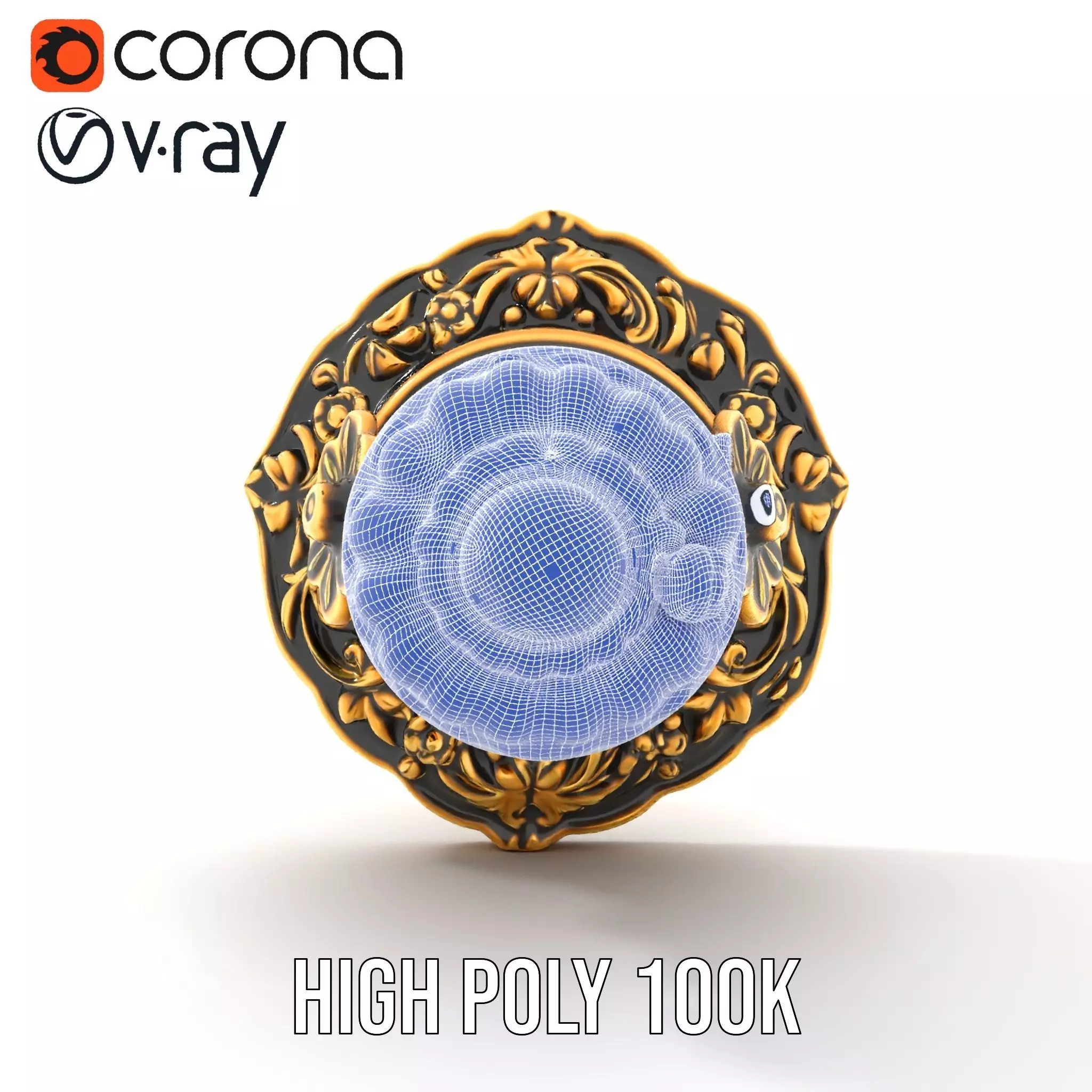 Ornate Gold Door Knob model pack Low-poly 3D model_35