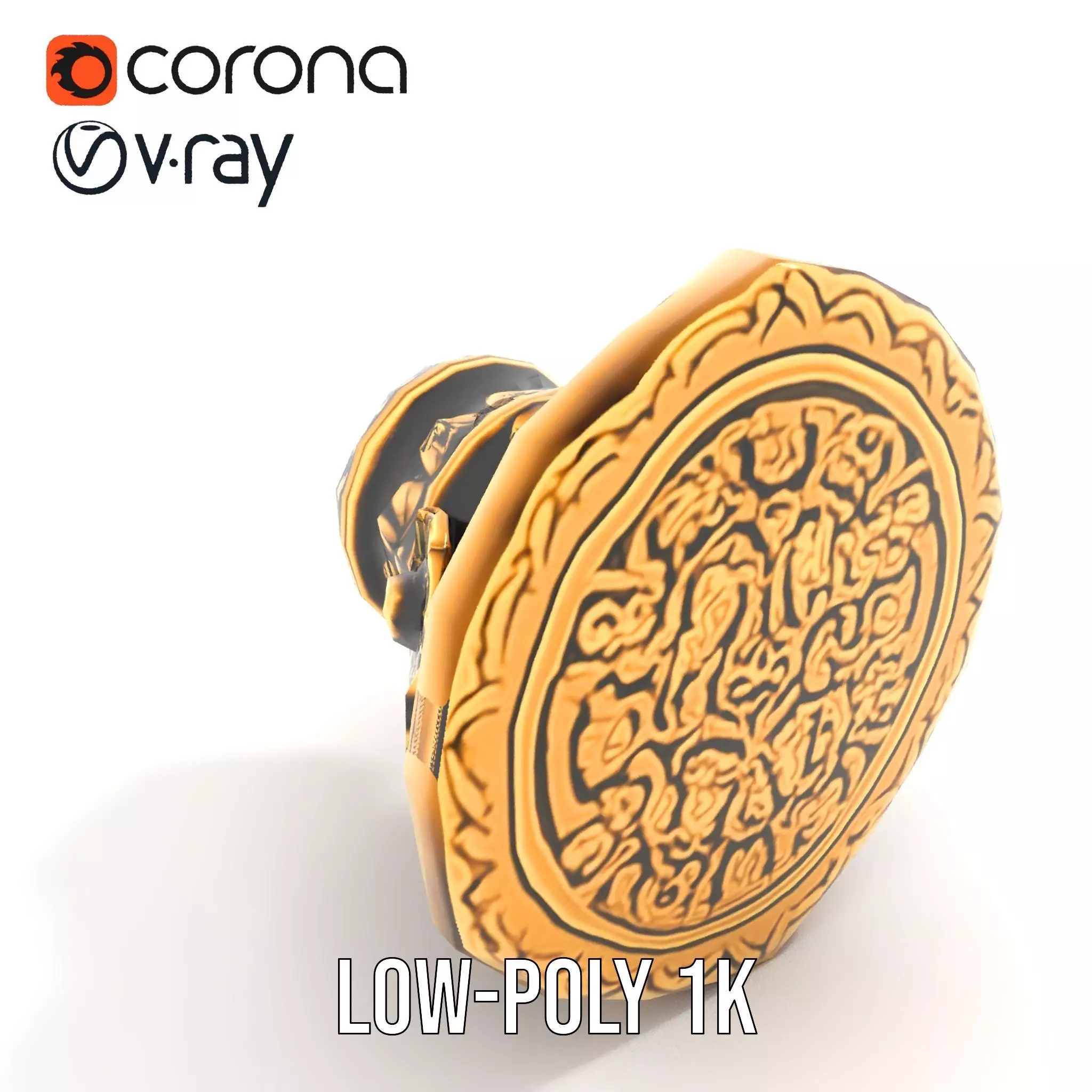 Ornate Gold Door Knob model pack Low-poly 3D model_19
