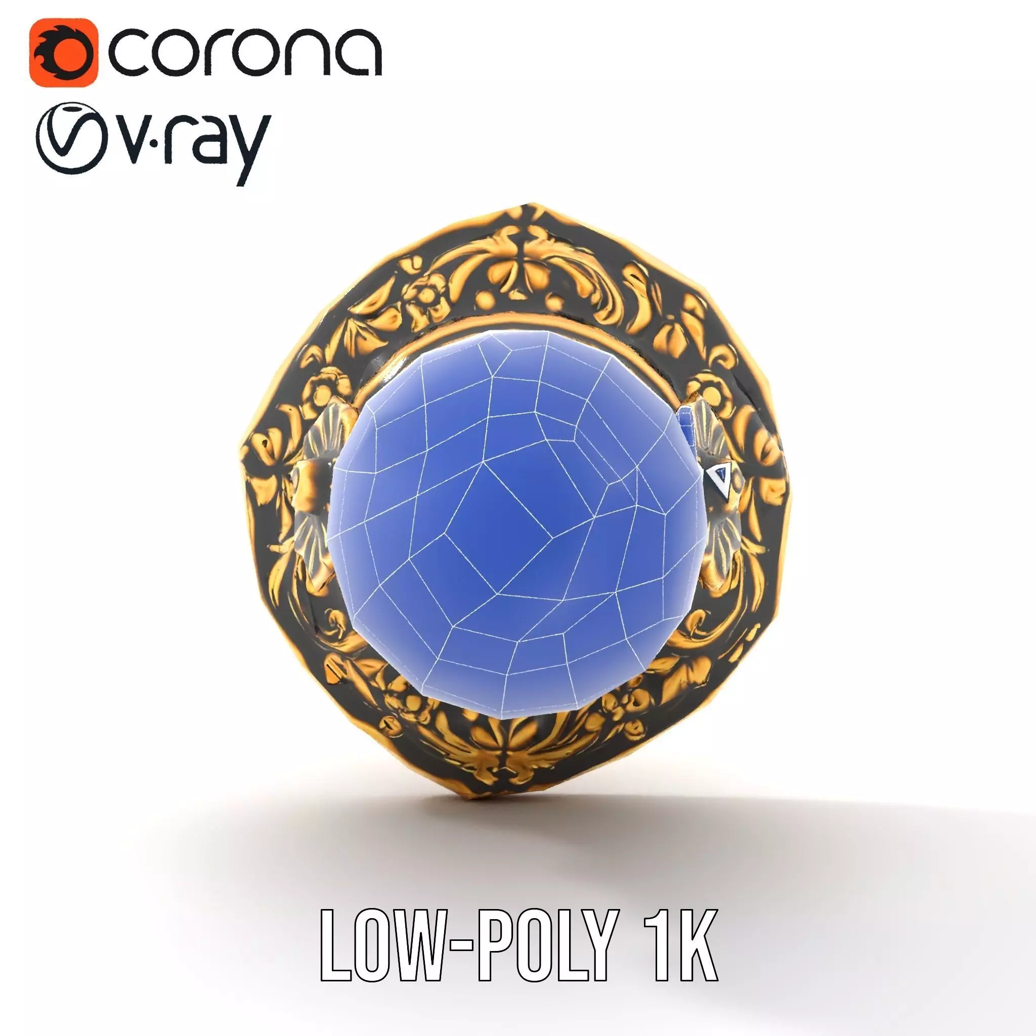 Ornate Gold Door Knob model pack Low-poly 3D model_28