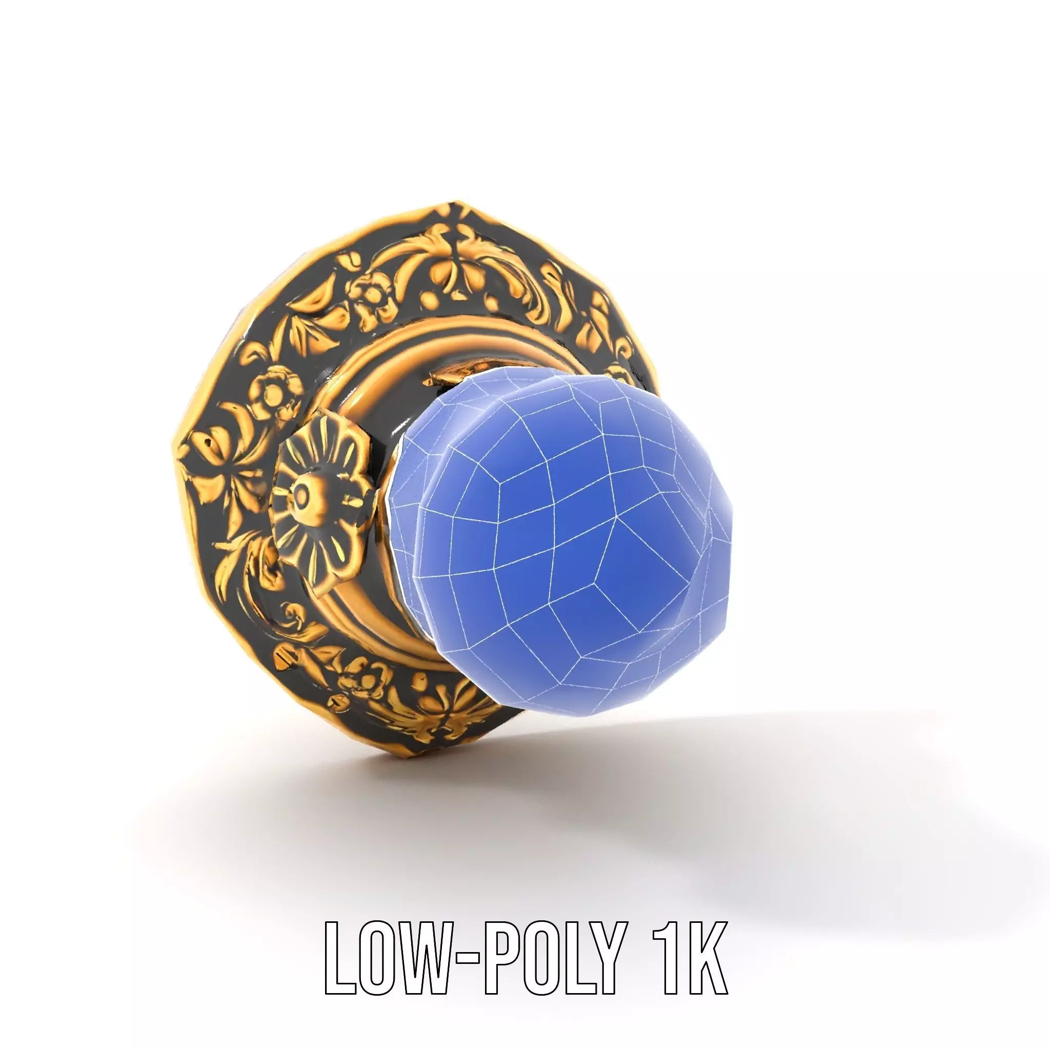Ornate Gold Door Knob model pack Low-poly 3D model_25