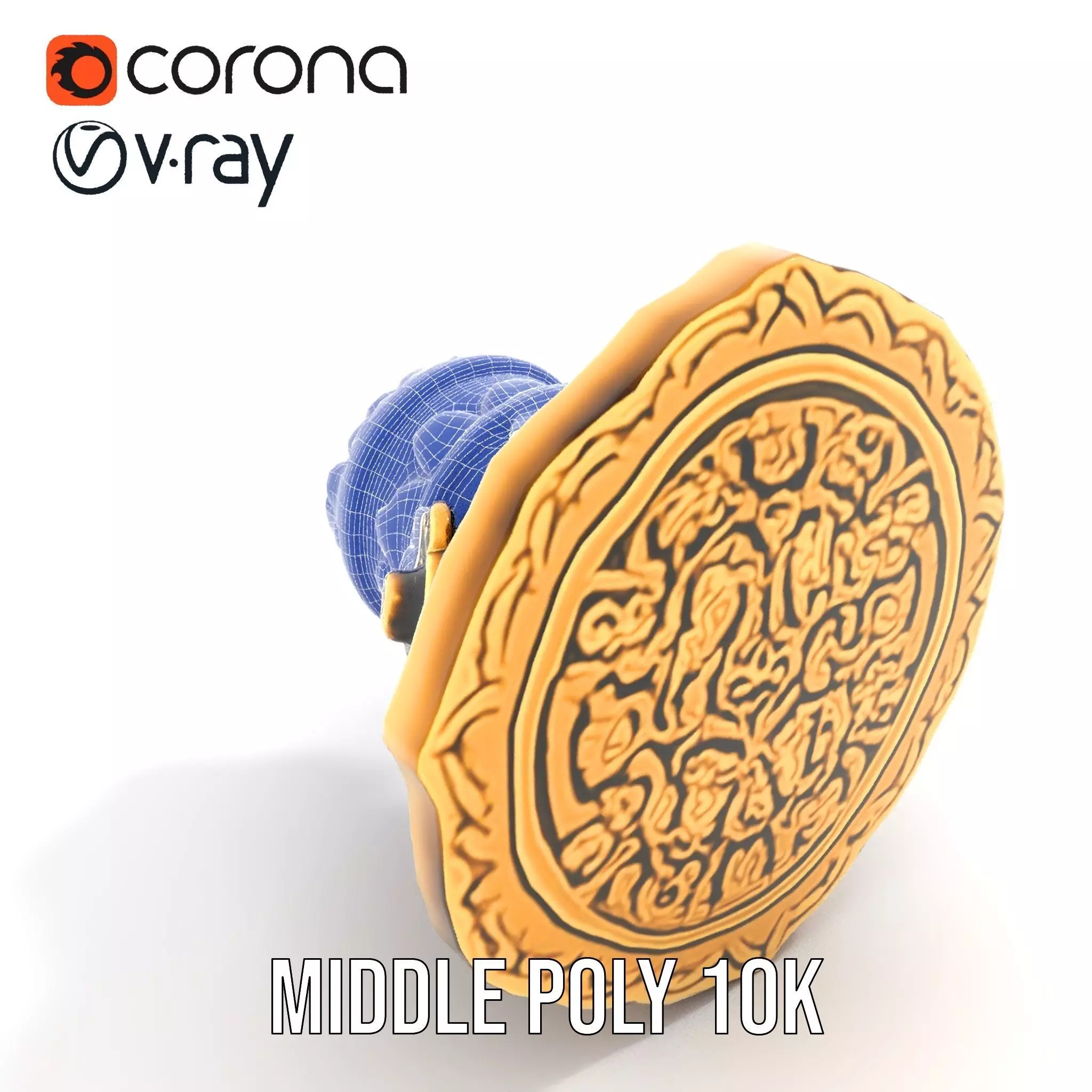 Ornate Gold Door Knob model pack Low-poly 3D model_21