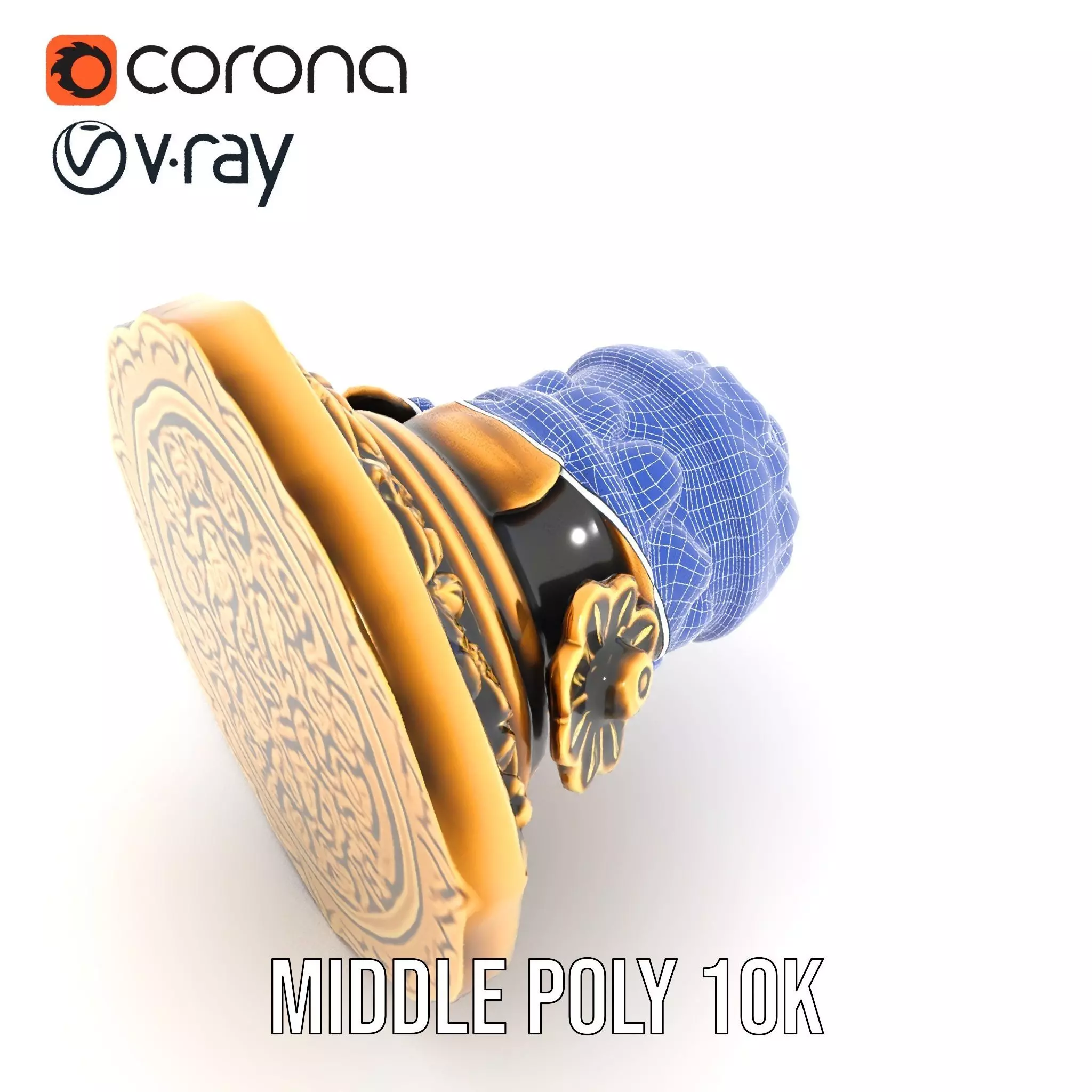 Ornate Gold Door Knob model pack Low-poly 3D model_27