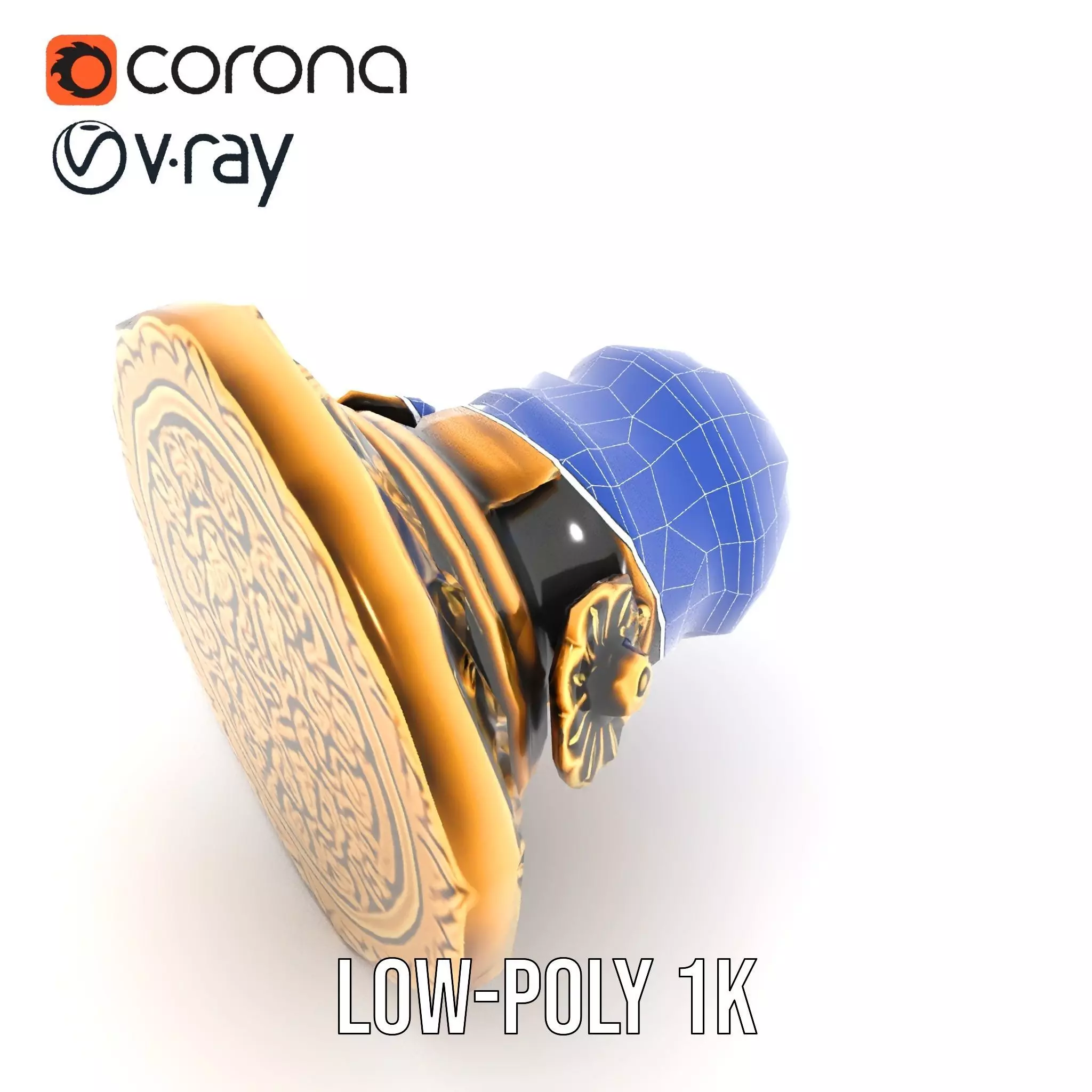 Ornate Gold Door Knob model pack Low-poly 3D model_17