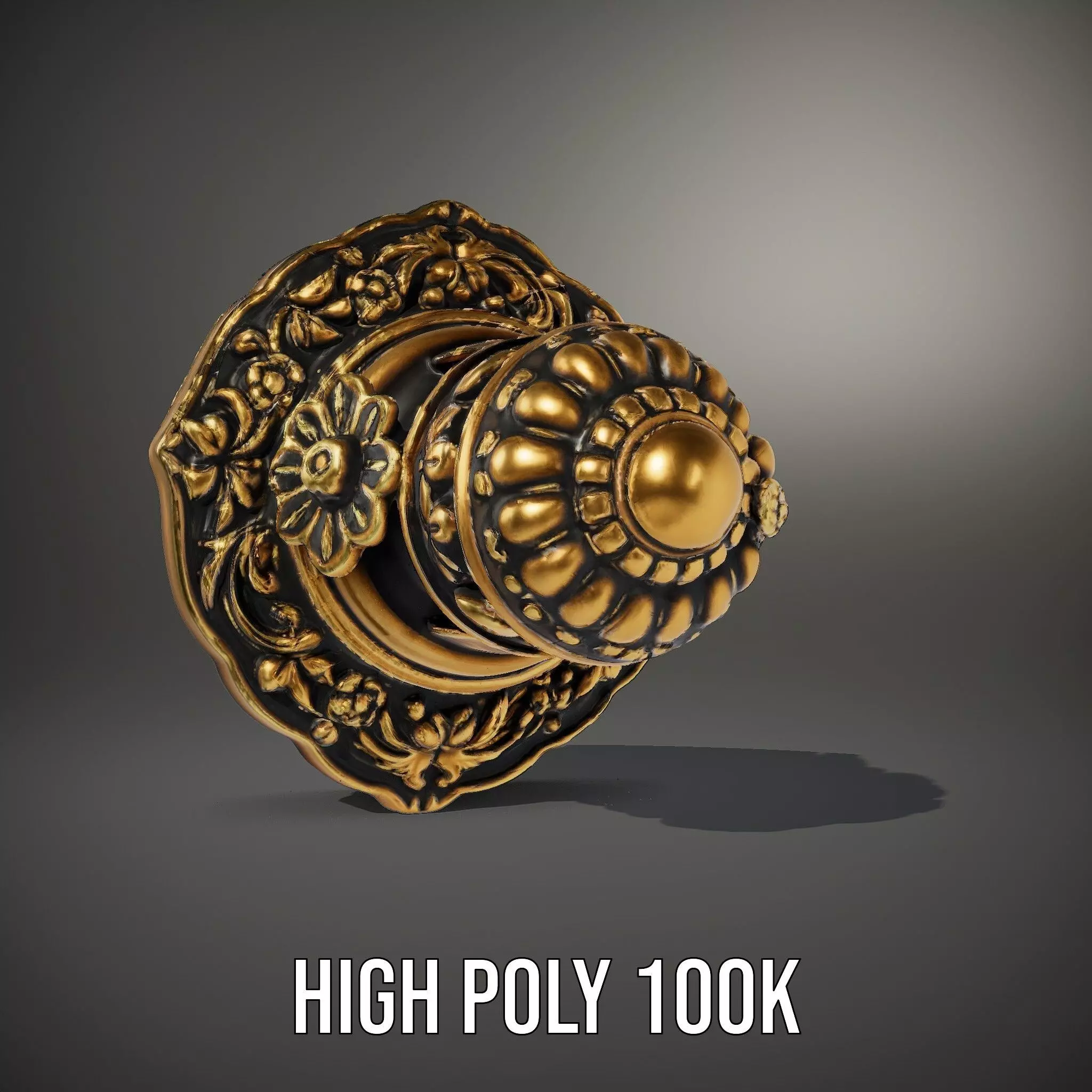 Ornate Gold Door Knob model pack Low-poly 3D model_11