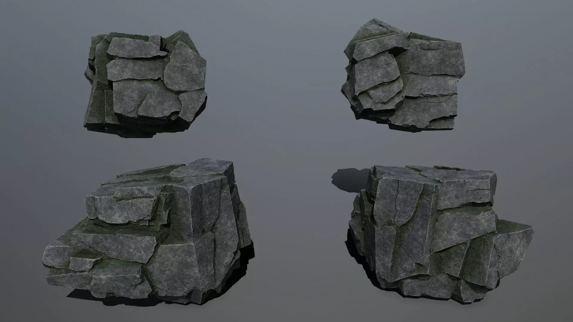 cliff rocks Low-poly 3D model_7