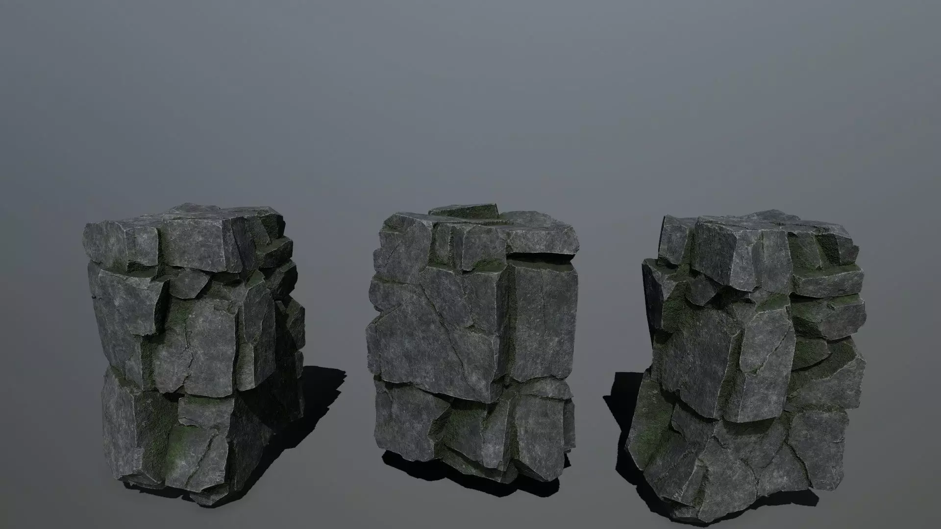 cliff rocks Low-poly 3D model_3