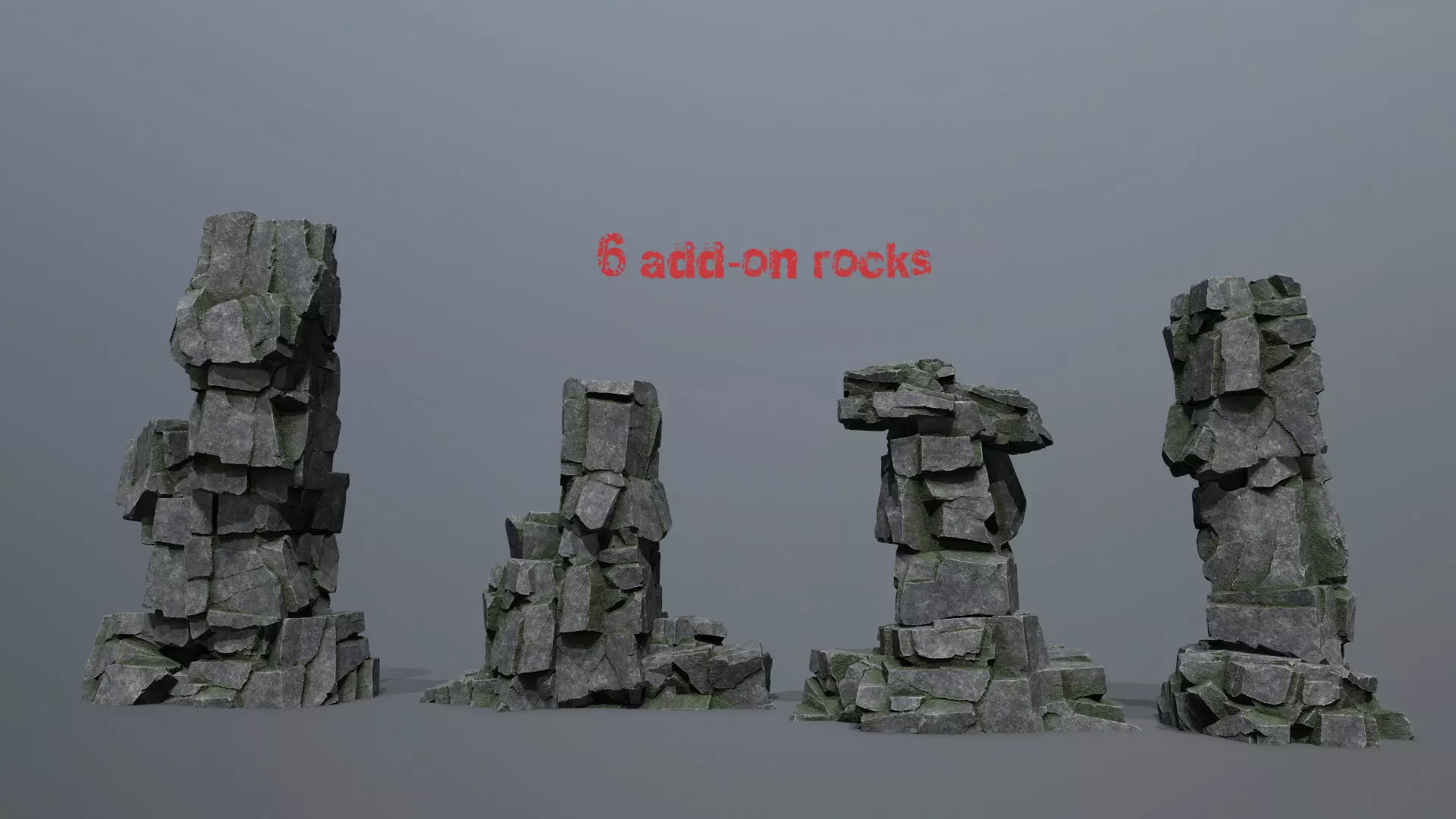 cliff rocks Low-poly 3D model_0