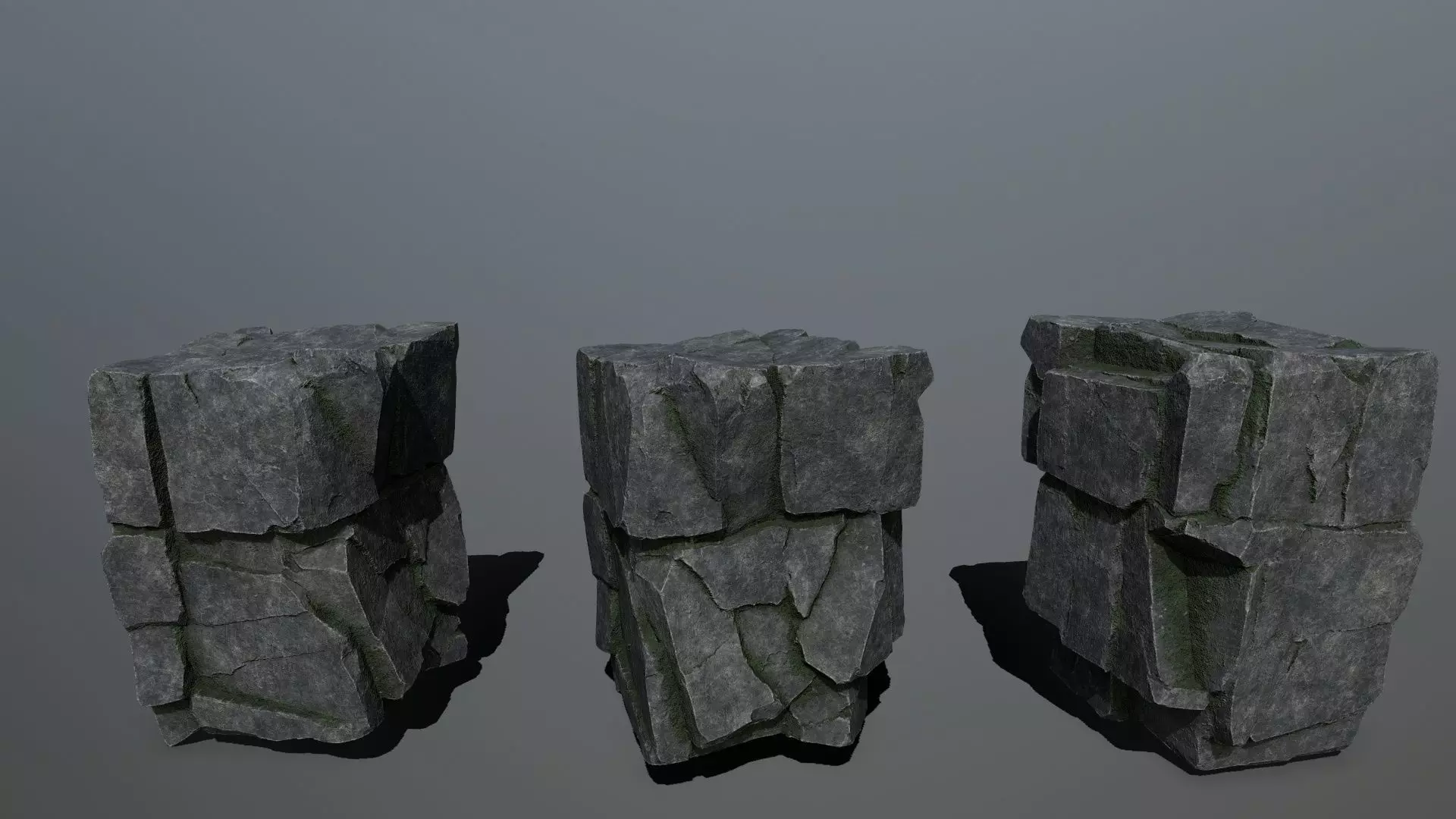 cliff rocks Low-poly 3D model_4