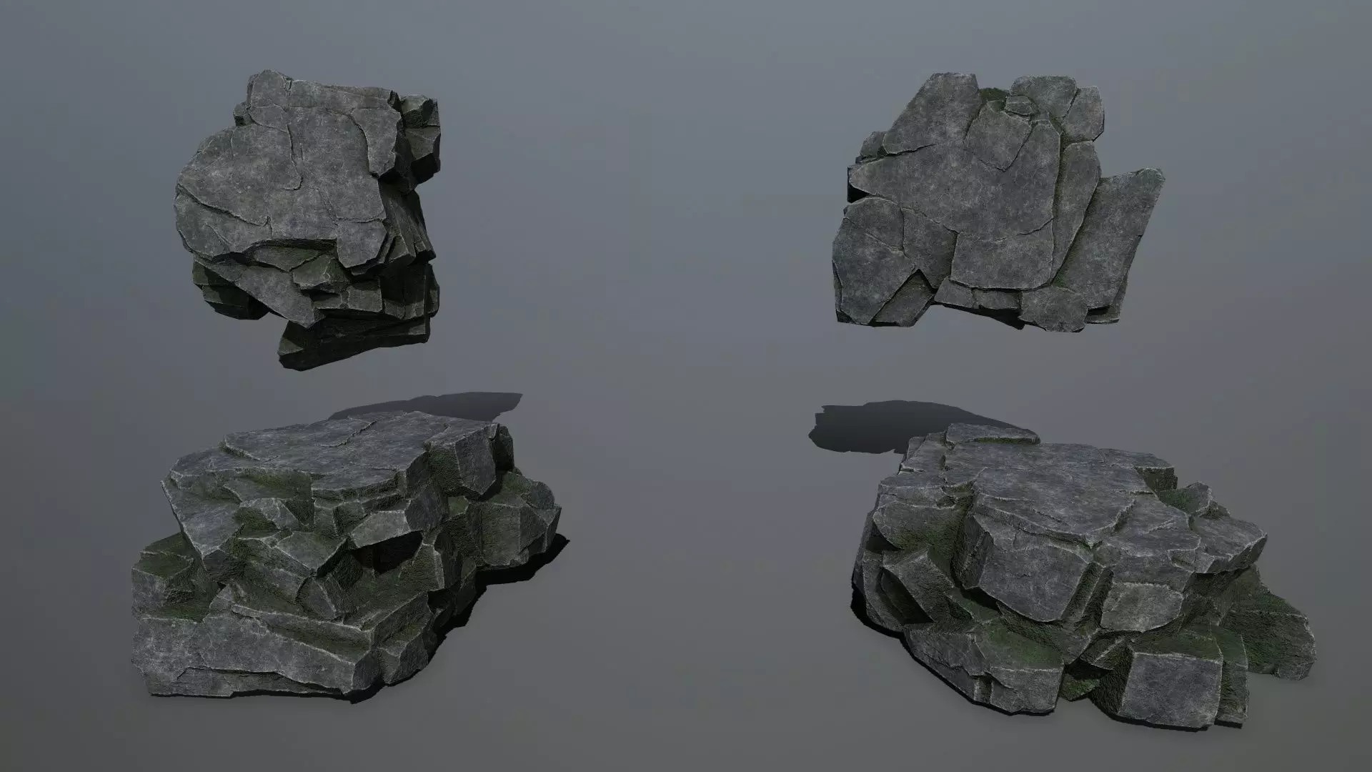 cliff rocks Low-poly 3D model_8