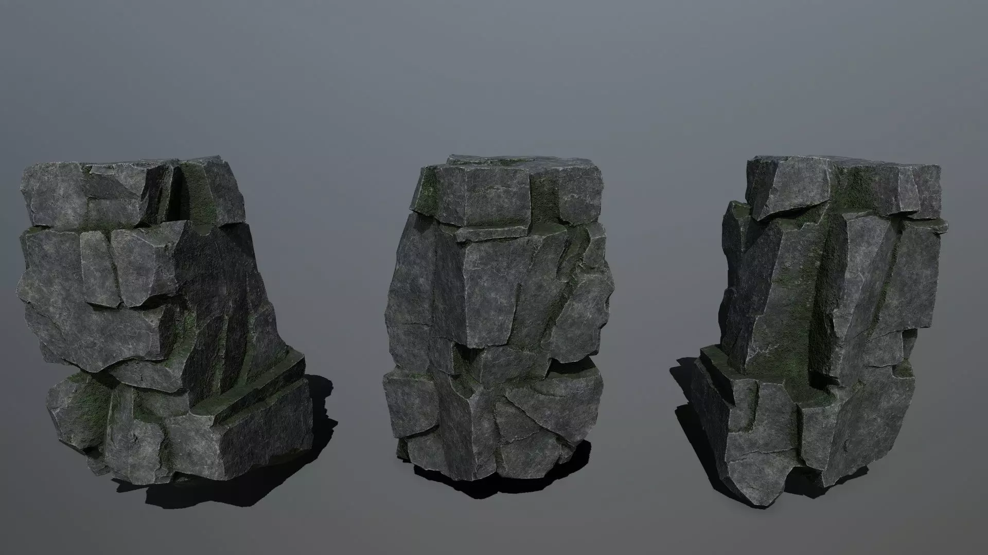 cliff rocks Low-poly 3D model_6