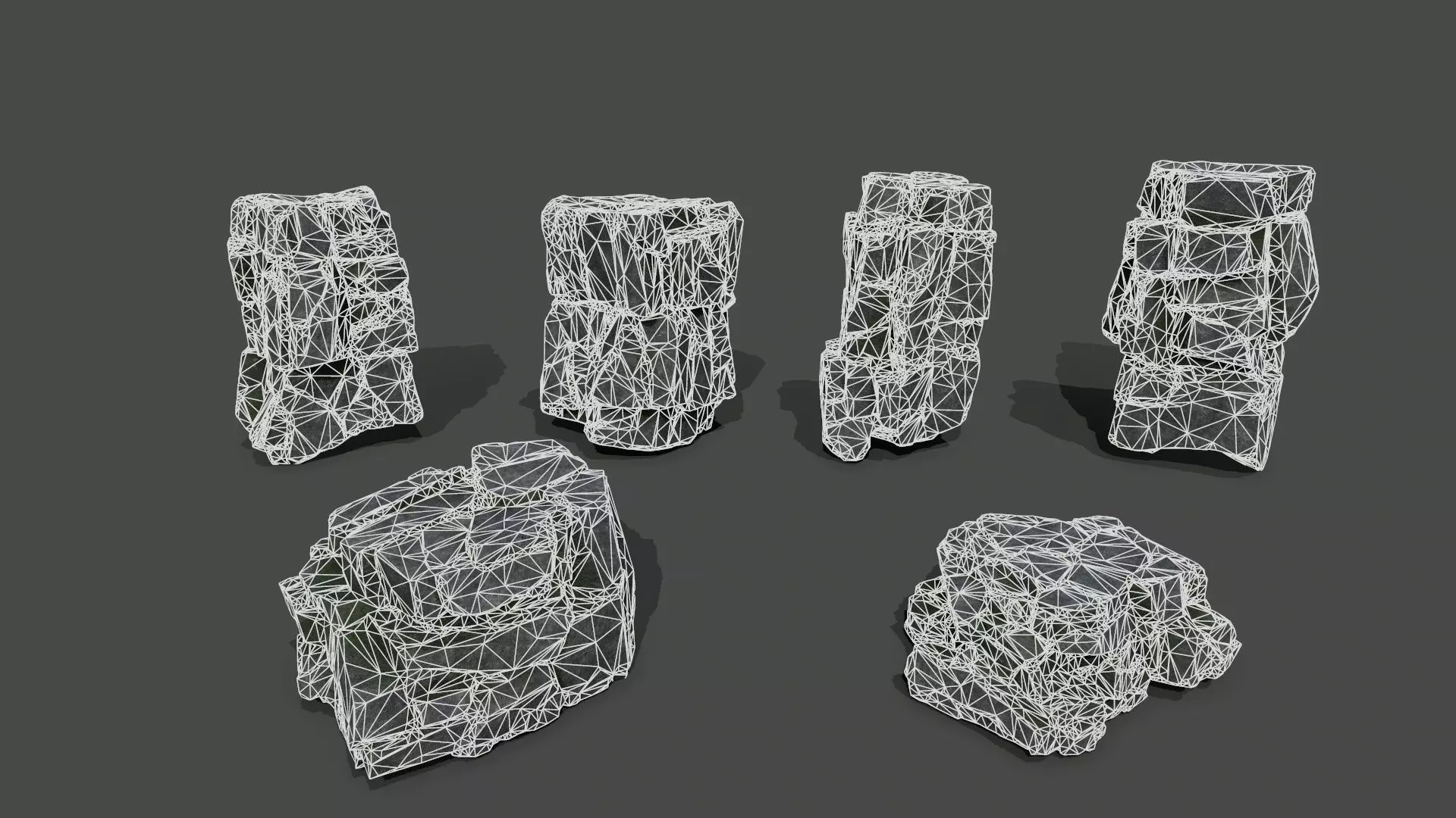 cliff rocks Low-poly 3D model_15