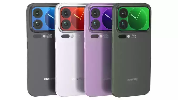 Xiaomi 17 Pro Max 4 colors Low-poly 3D model