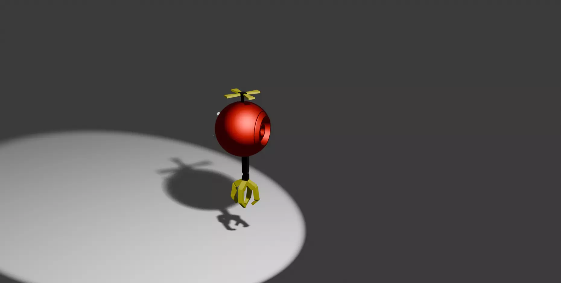 Metallic sci-fi  flying robot  Low-poly 3D model_1