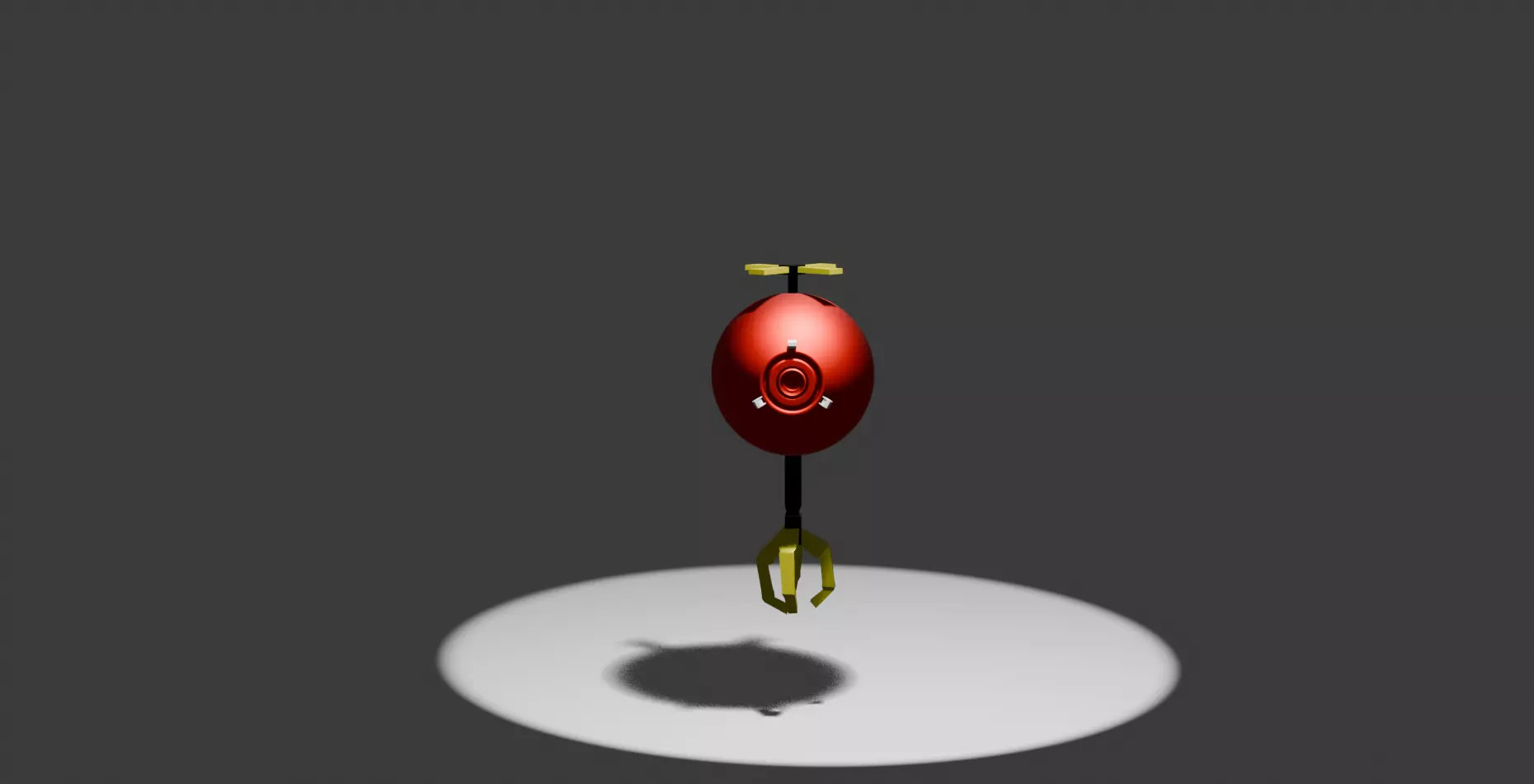 Metallic sci-fi  flying robot  Low-poly 3D model_2