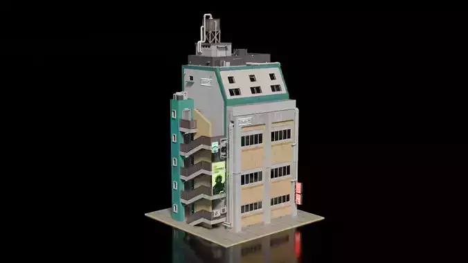 Cyberpunk building 16 3D model
