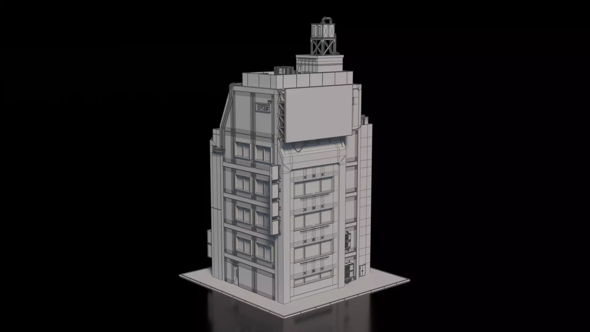 Cyberpunk building 16 3D model_2