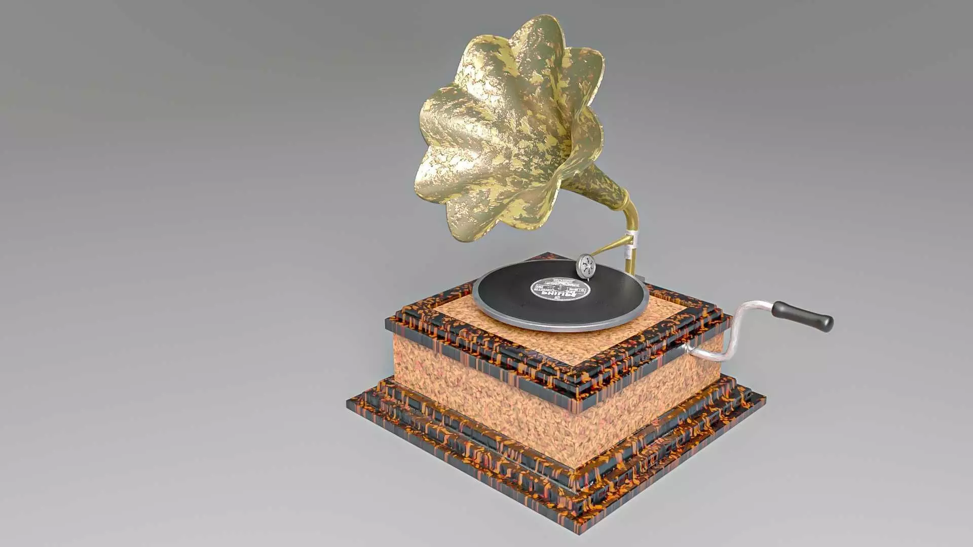 Vintage Phonograph 3D model_0