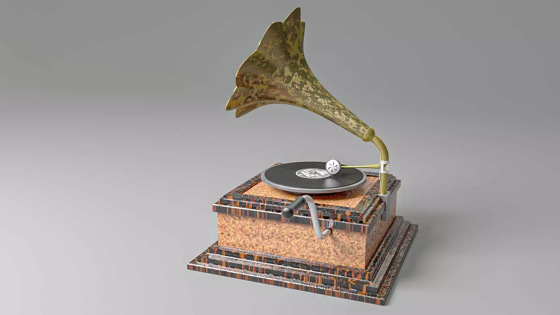 Vintage Phonograph 3D model_4