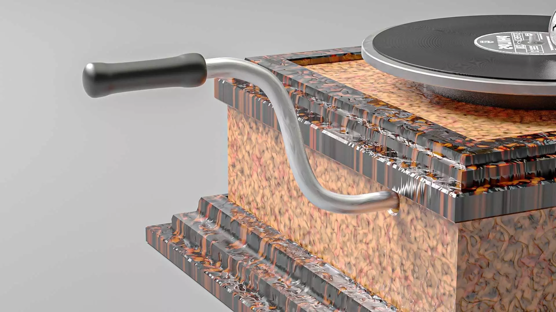 Vintage Phonograph 3D model_9