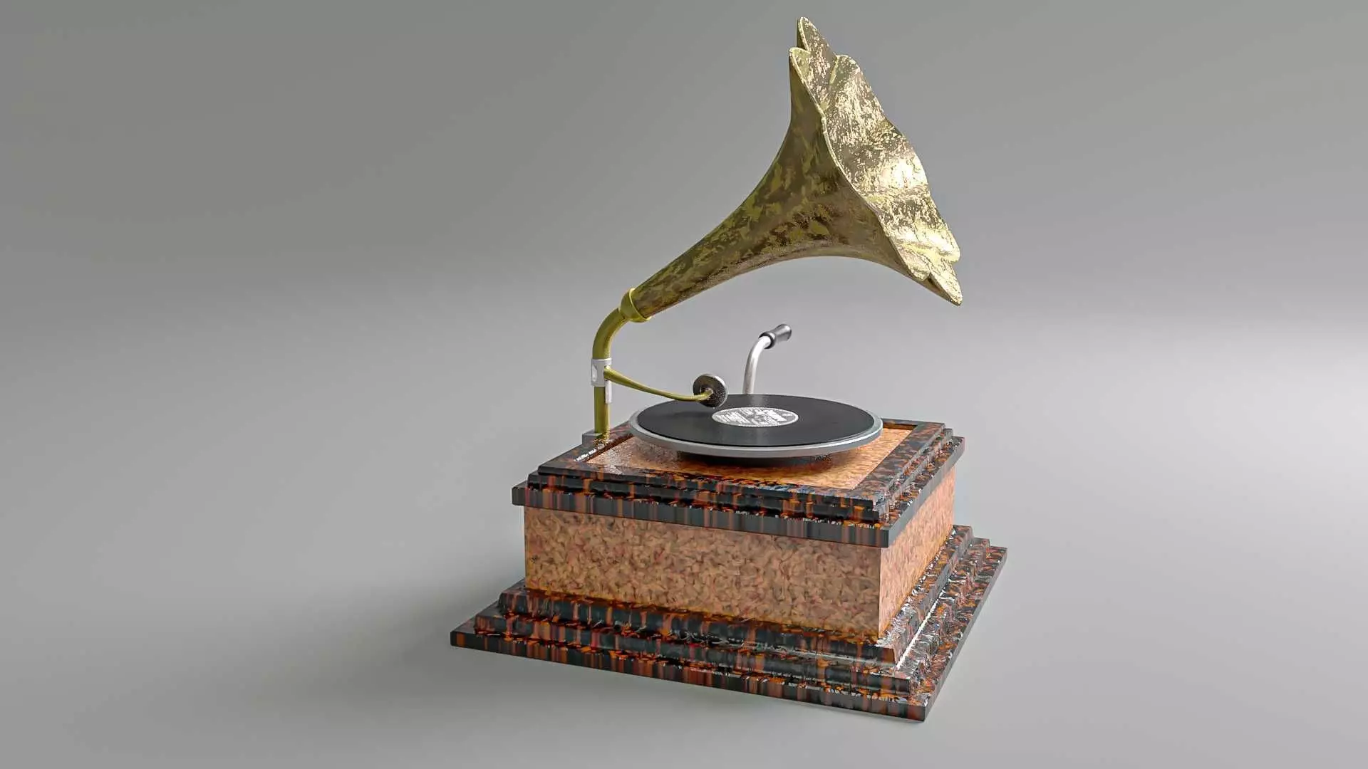 Vintage Phonograph 3D model_2