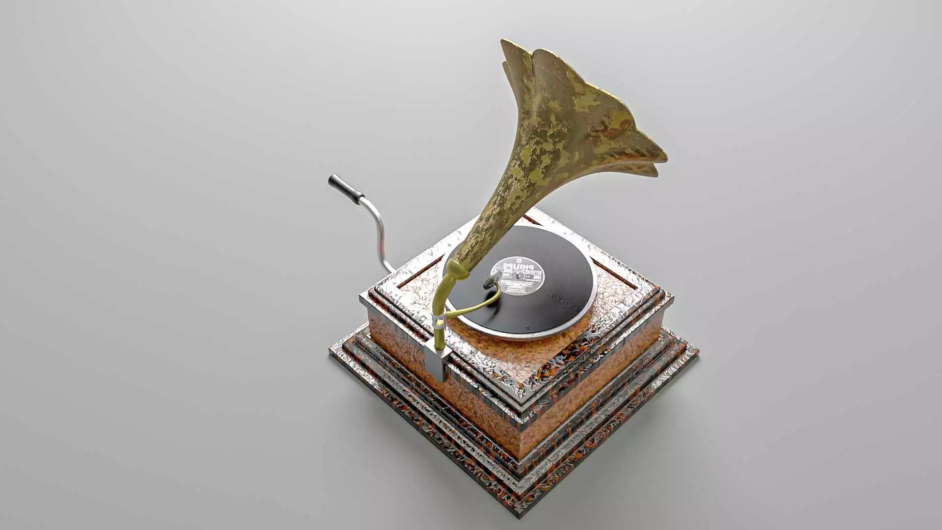 Vintage Phonograph 3D model_3