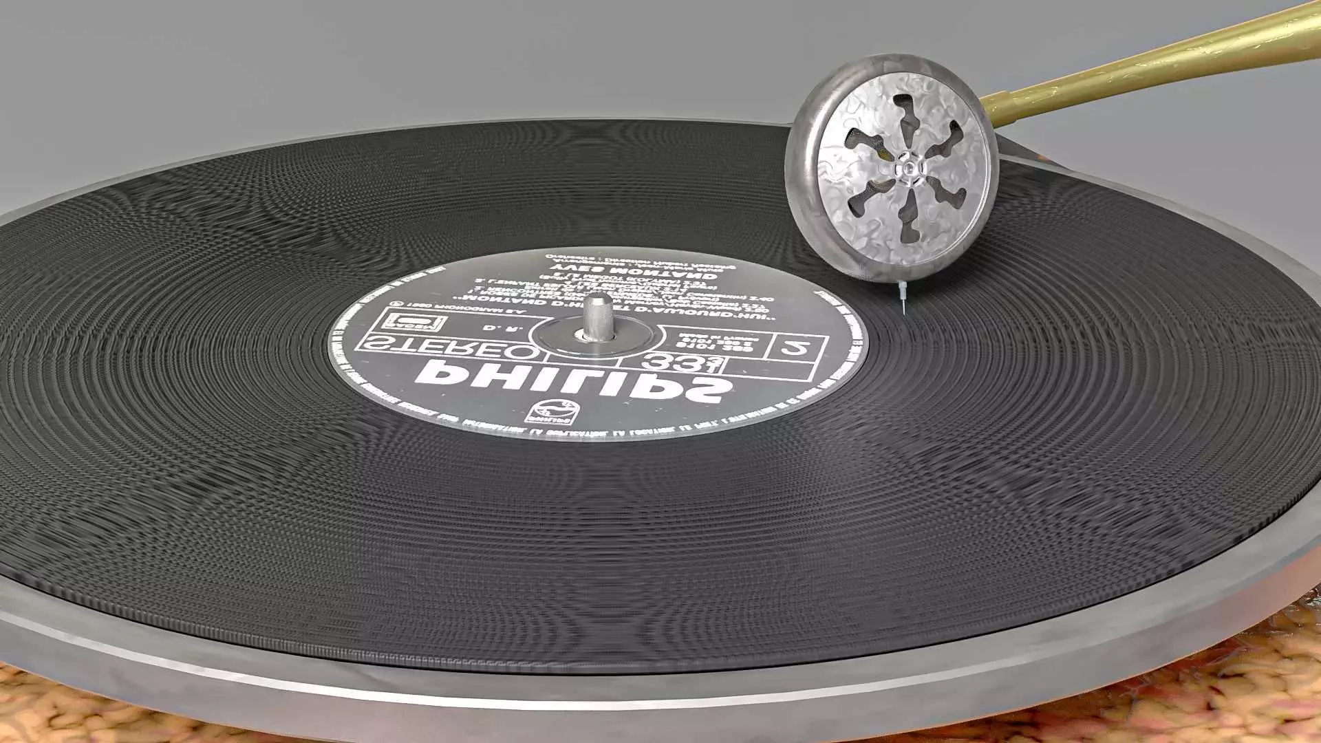 Vintage Phonograph 3D model_7