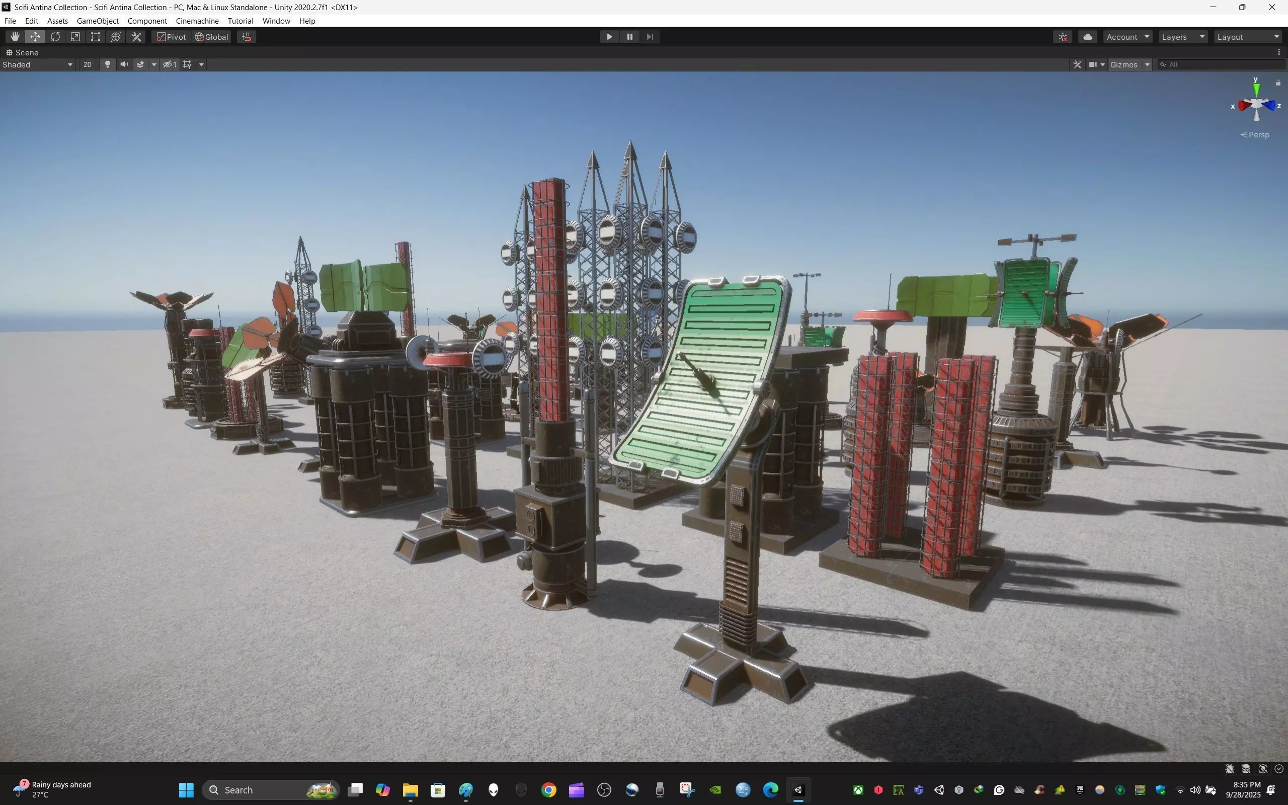 Sci-Fi Antenna Mega Collection Pack Low-poly 3D model_22