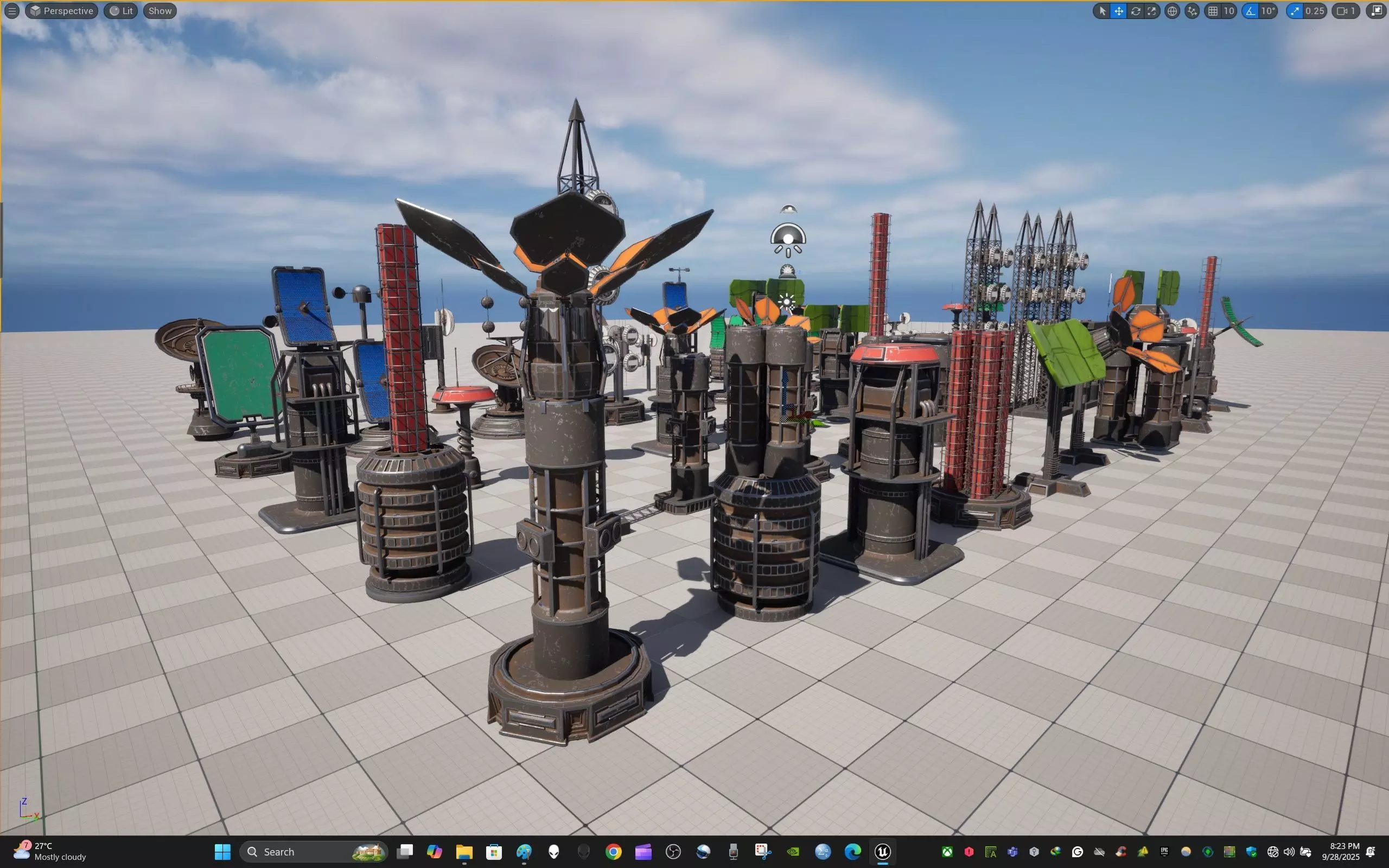 Sci-Fi Antenna Mega Collection Pack Low-poly 3D model_8