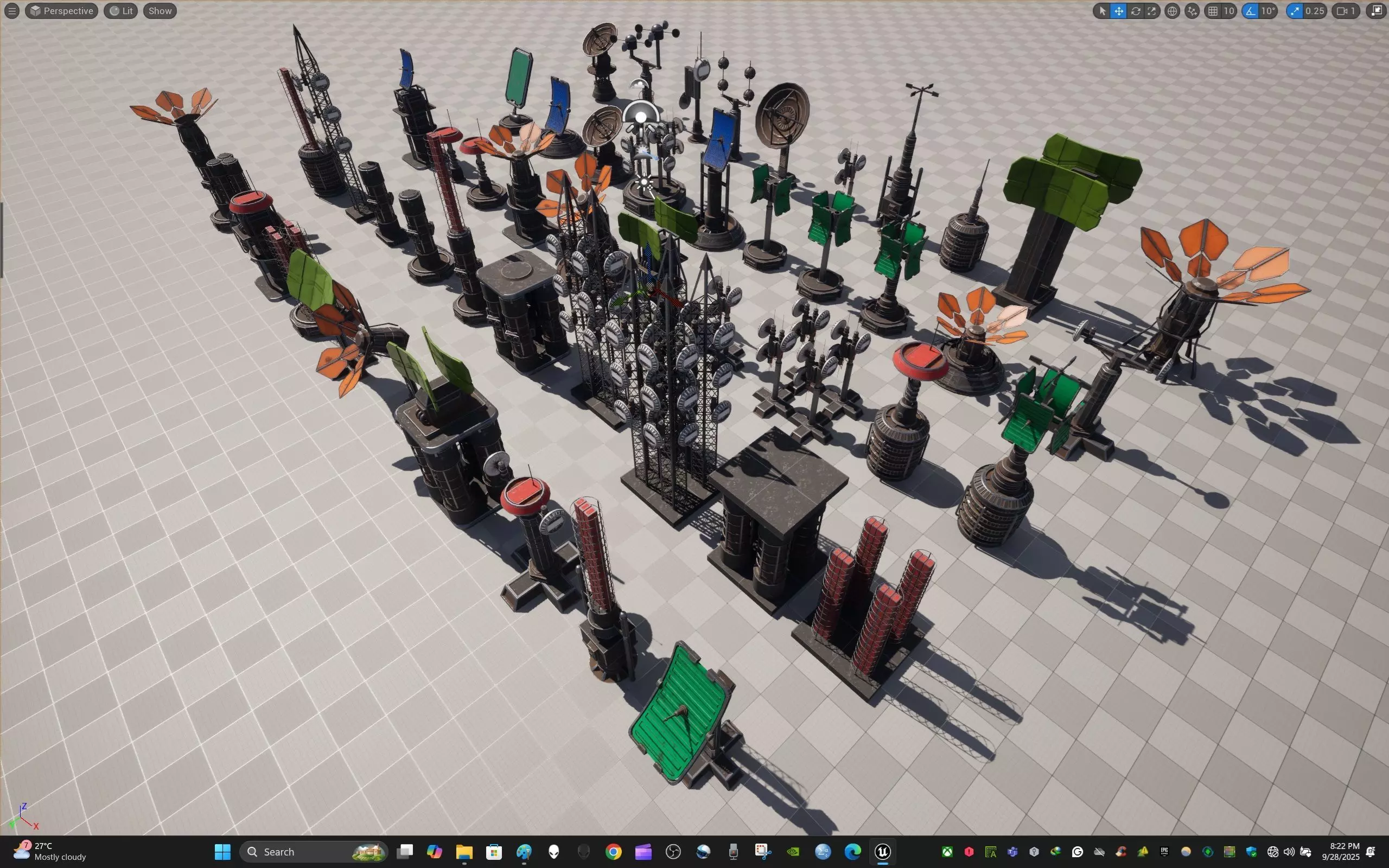 Sci-Fi Antenna Mega Collection Pack Low-poly 3D model_7