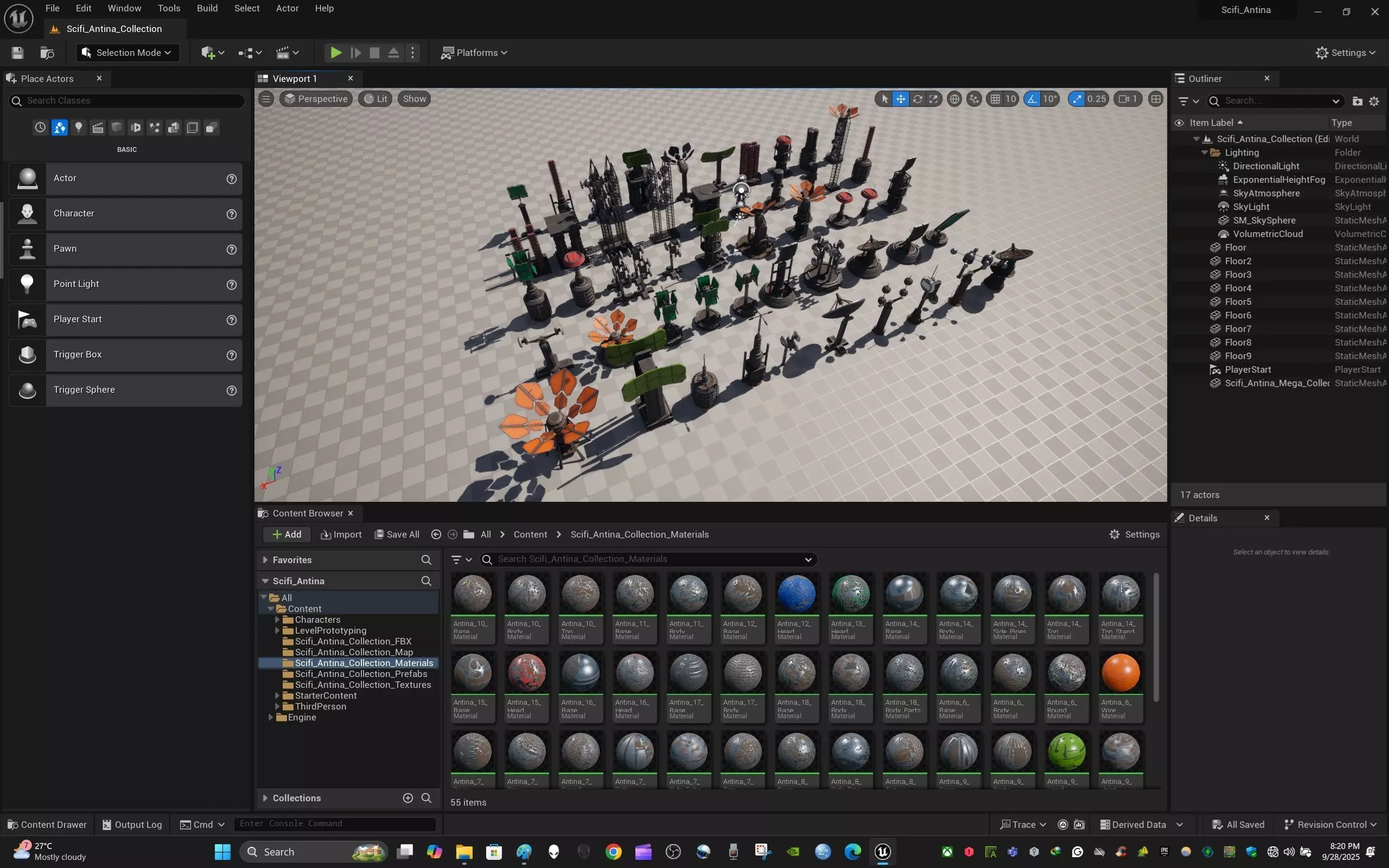 Sci-Fi Antenna Mega Collection Pack Low-poly 3D model_4