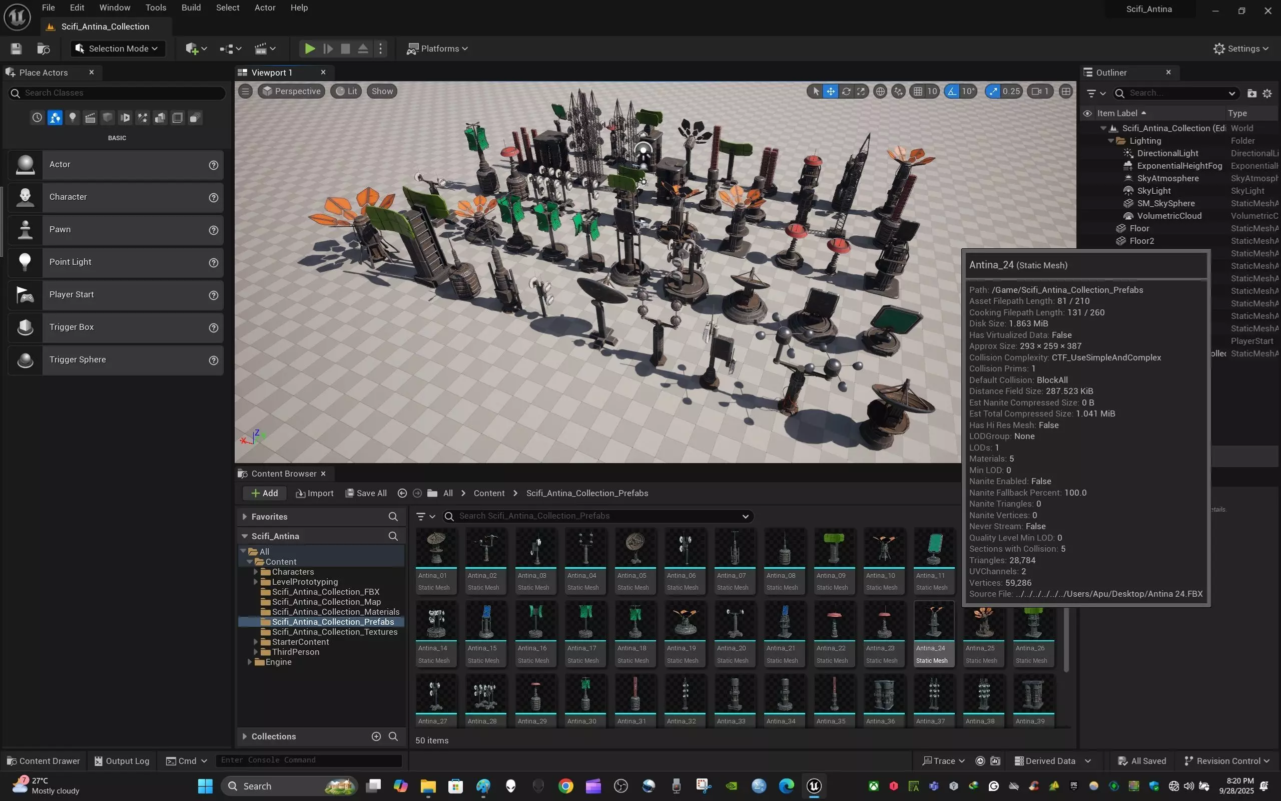 Sci-Fi Antenna Mega Collection Pack Low-poly 3D model_5