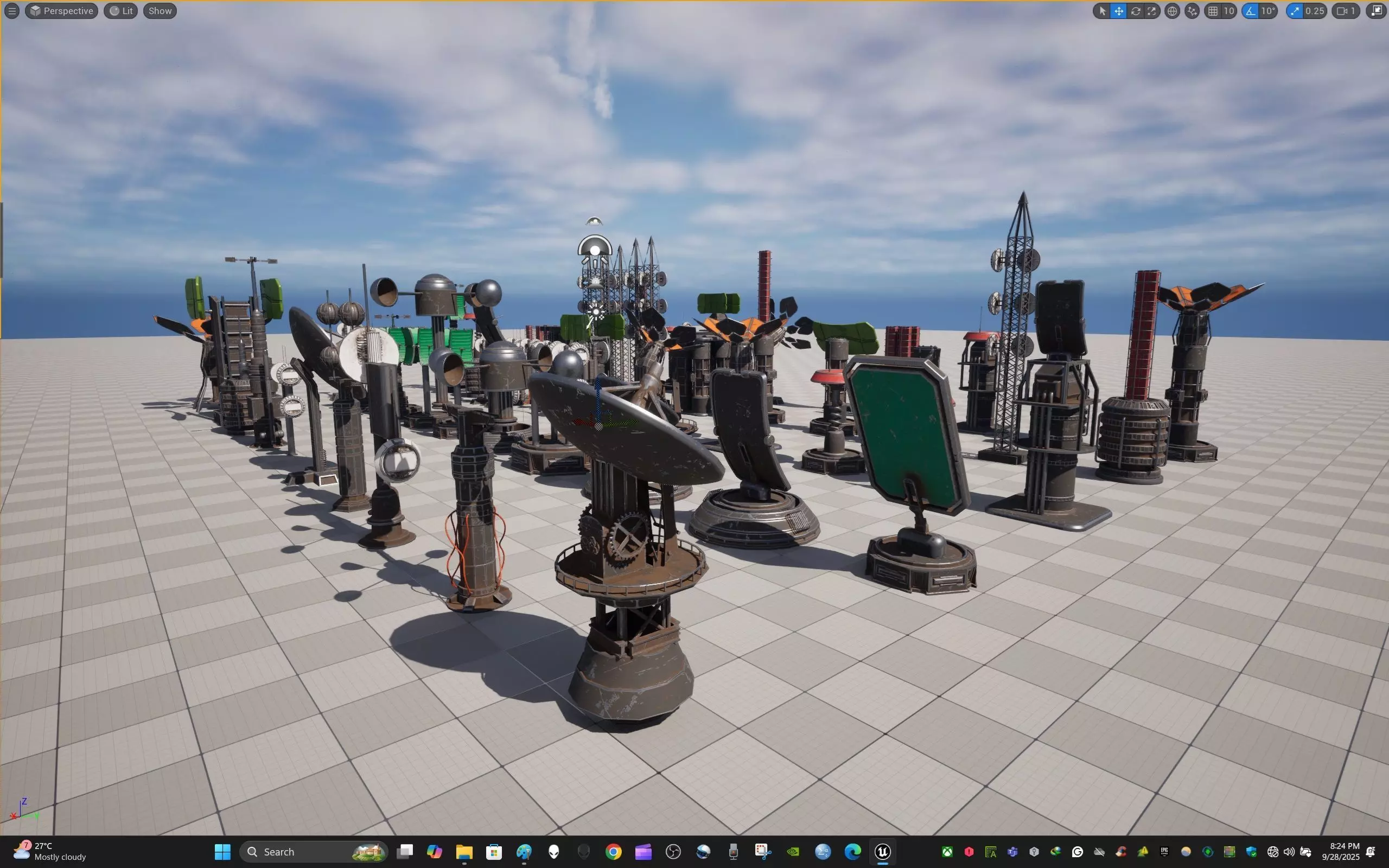 Sci-Fi Antenna Mega Collection Pack Low-poly 3D model_11