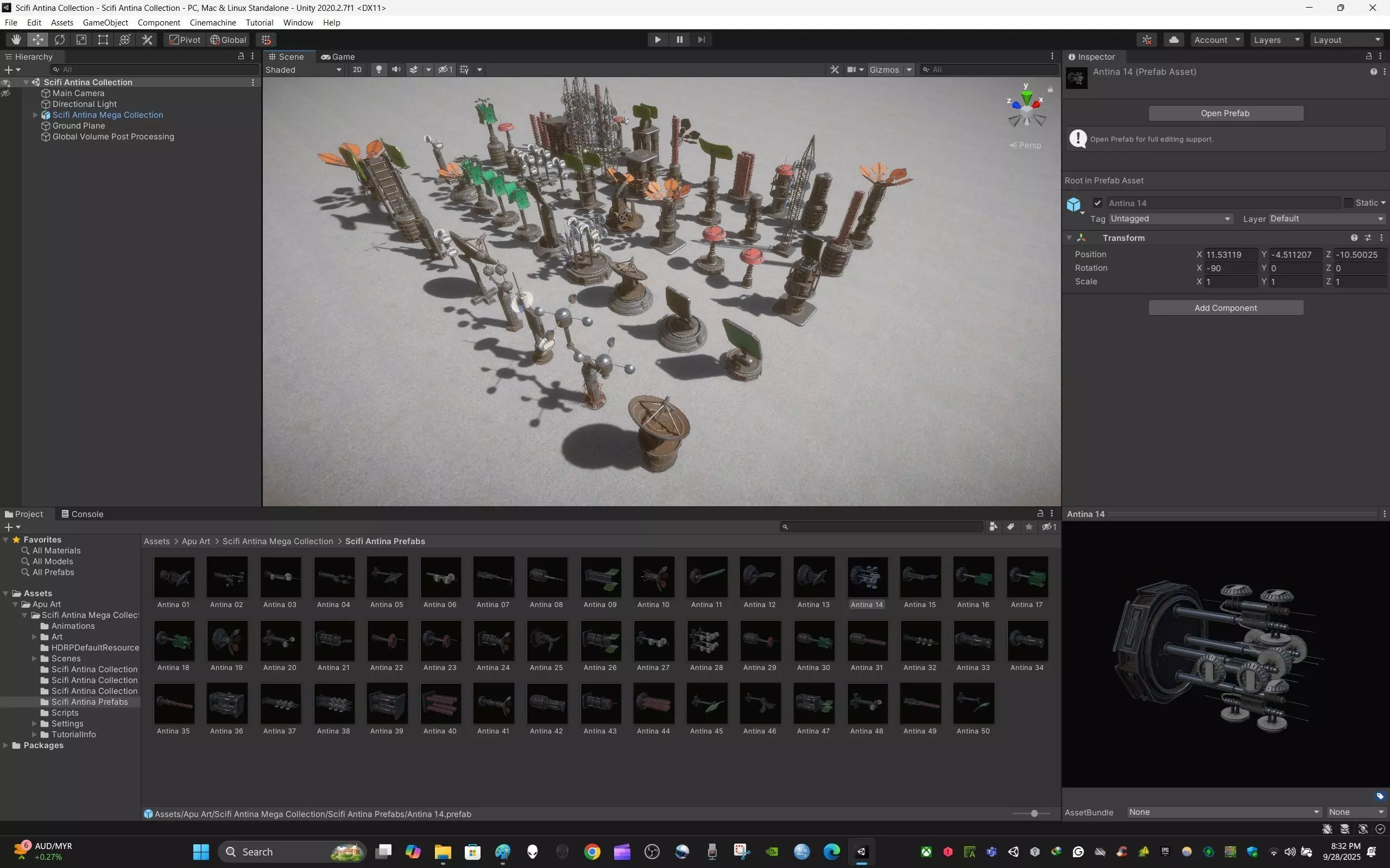 Sci-Fi Antenna Mega Collection Pack Low-poly 3D model_16
