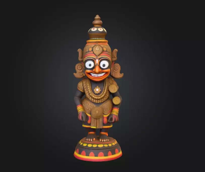 Traditional Jagannath Murti Puri Temple 3D print model_0