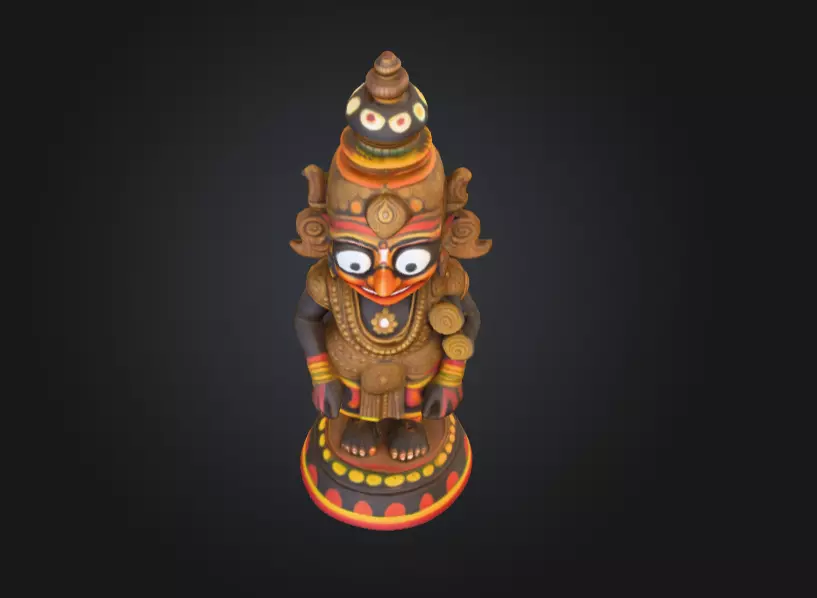 Traditional Jagannath Murti Puri Temple 3D print model_7