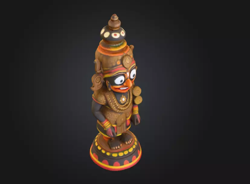 Traditional Jagannath Murti Puri Temple 3D print model_9