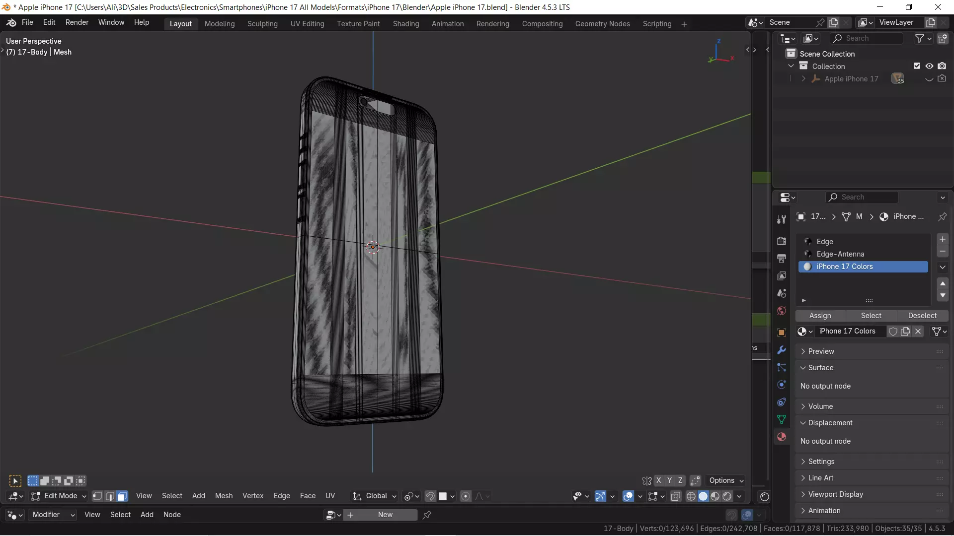 Apple iPhone 17 in Official Design and Colors Free 3D model_7