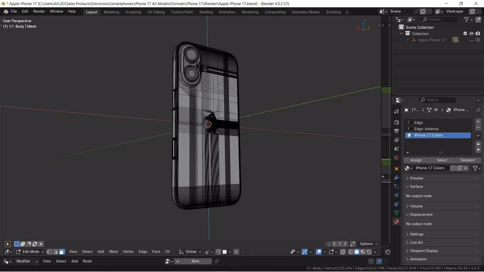 Apple iPhone 17 in Official Design and Colors Free 3D model_6
