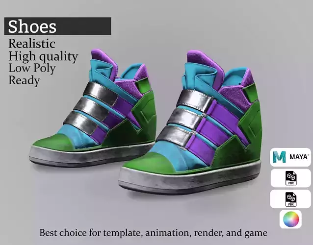 Multicolor High-Top Sneakers - Game-Ready