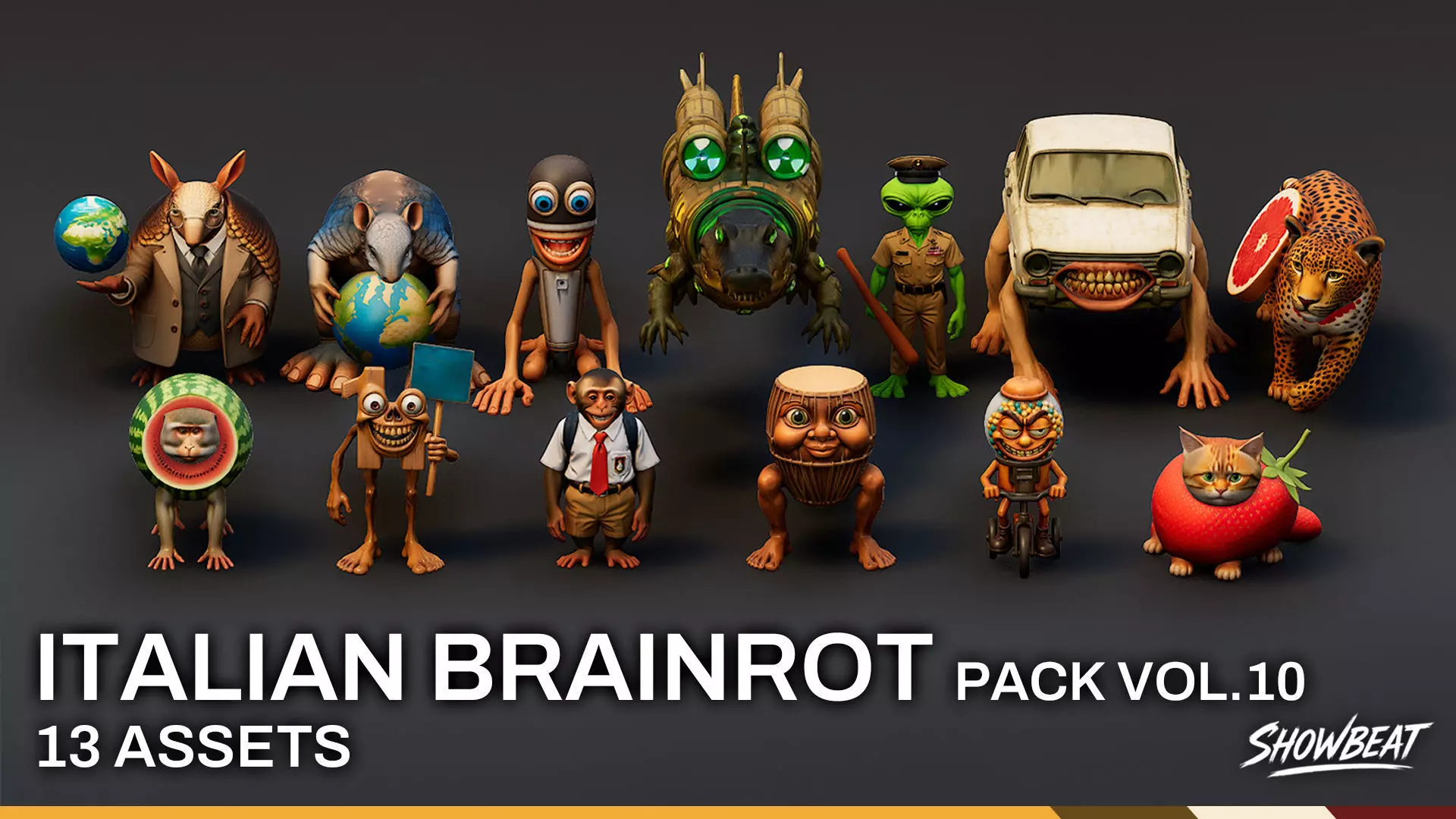 Italian Brainrot Pack VOL10 Low-poly 3D model