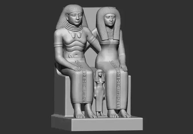 Sennefer and Senay Egyptian Statue  3D Printable Model
