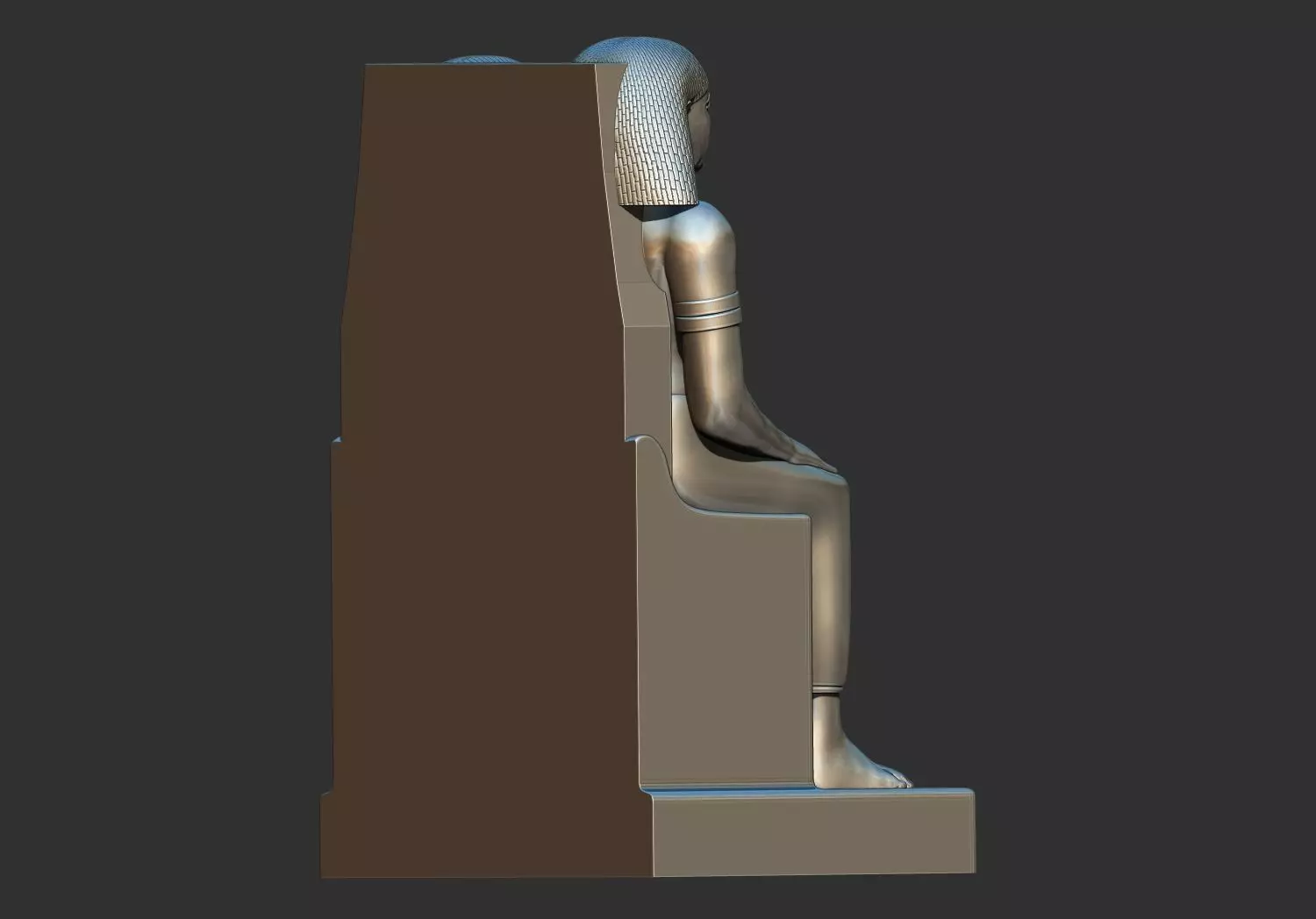 Sennefer and Senay Egyptian Statue 3D Printable Model 3D print model_4