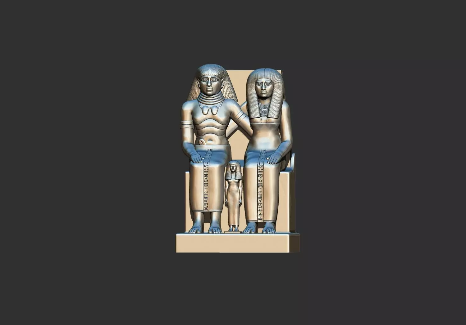 Sennefer and Senay Egyptian Statue 3D Printable Model 3D print model_1
