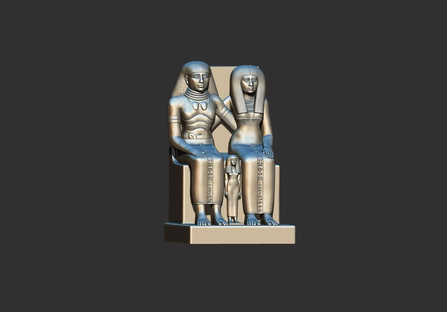 Sennefer and Senay Egyptian Statue 3D Printable Model 3D print model_7